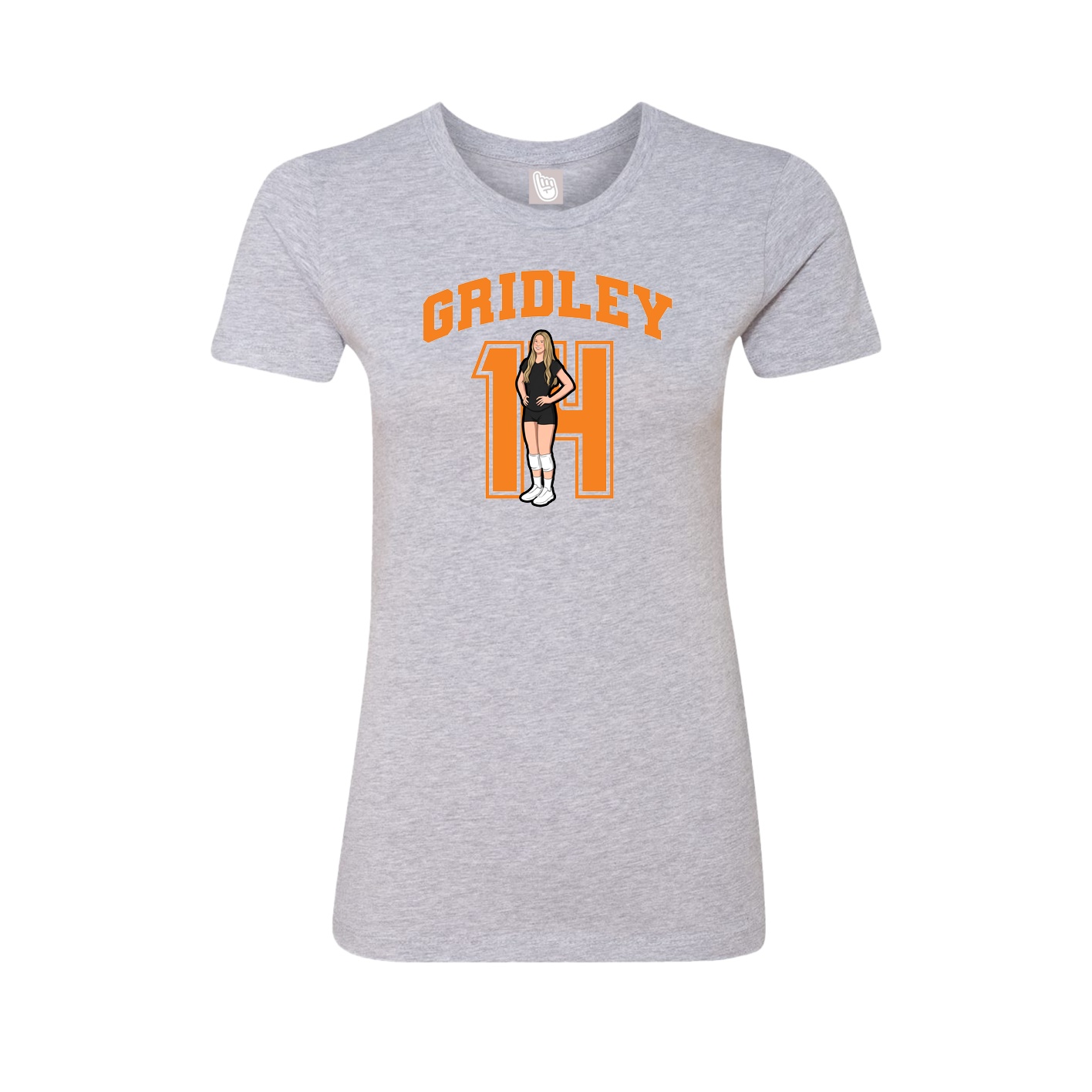 Fitted Women's Tee — Number in Grey
