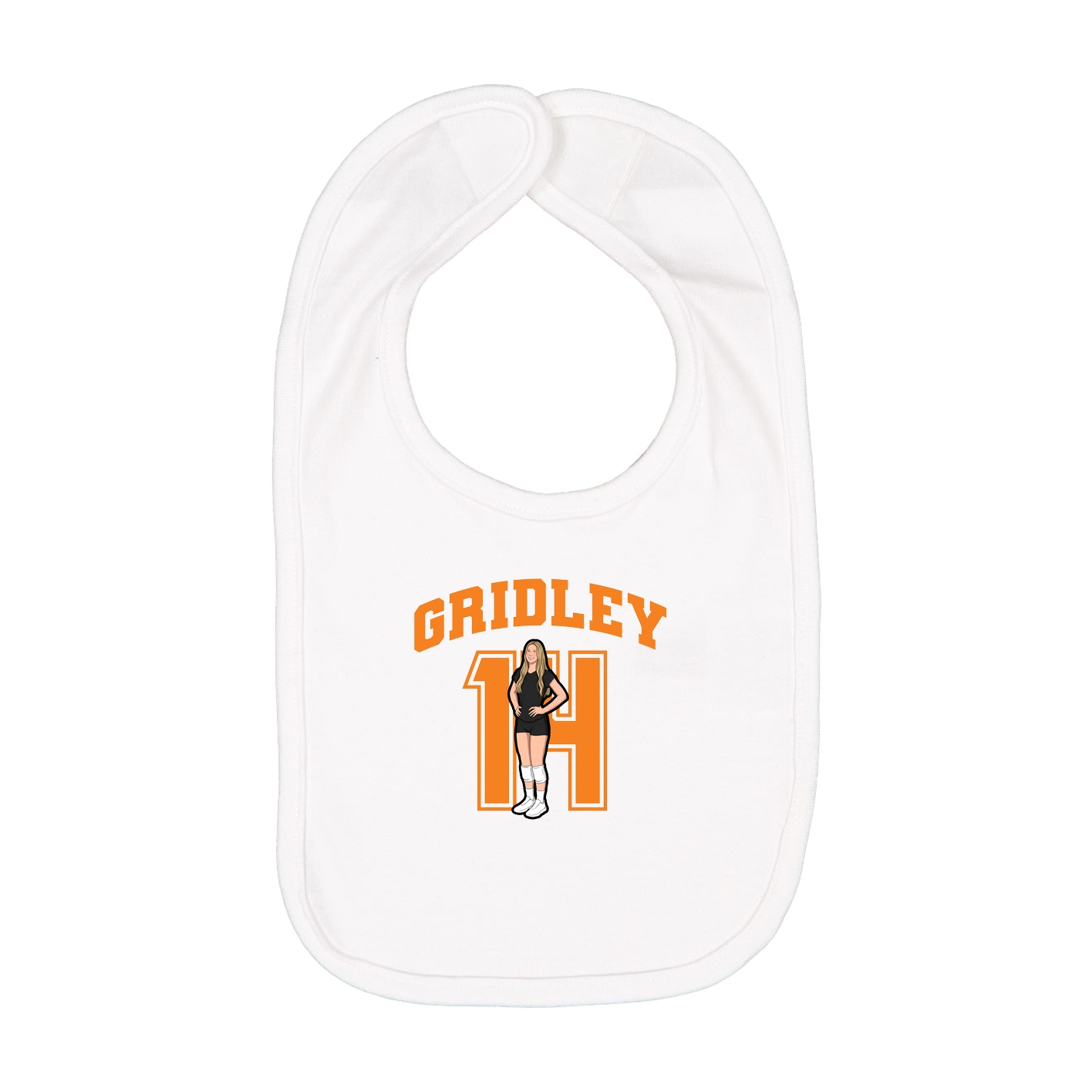 Infant Bib — Number in White