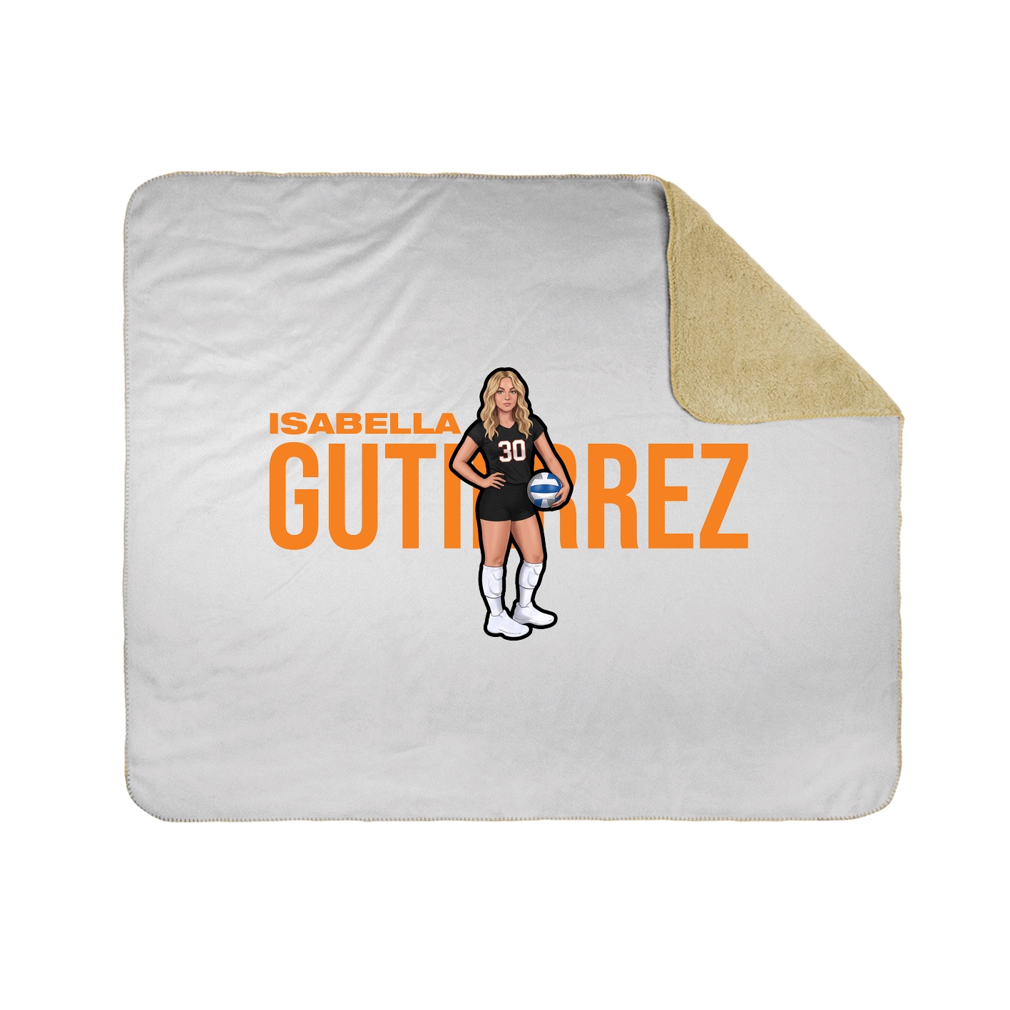 Throw Blanket — Player Name in White