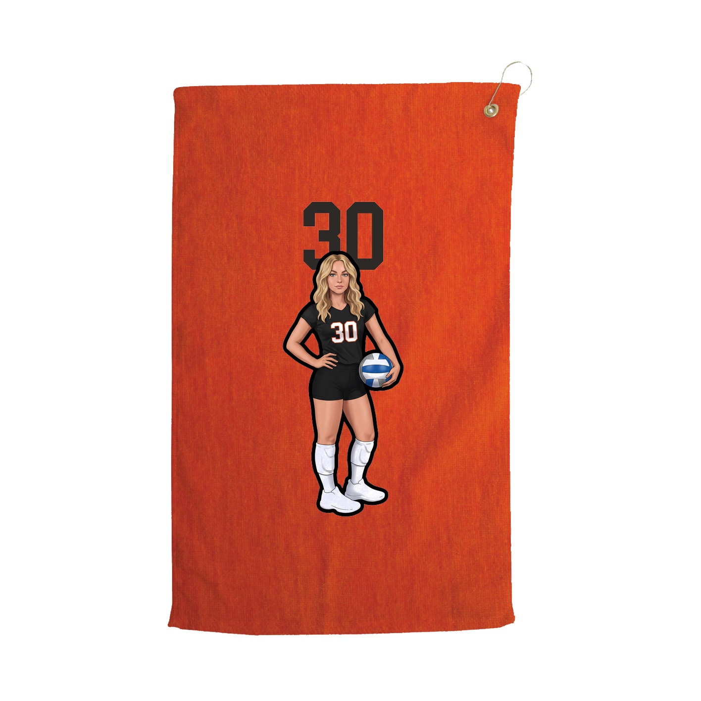 Golf Towel — Number Top in Orange
