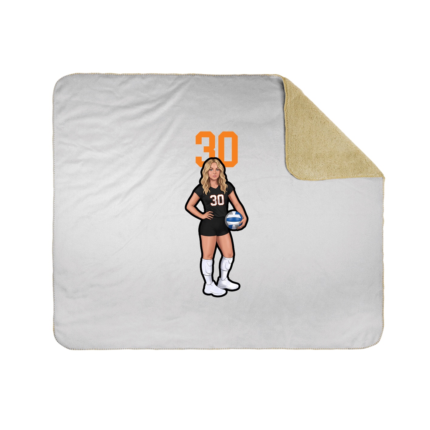Throw Blanket — Number Top in White