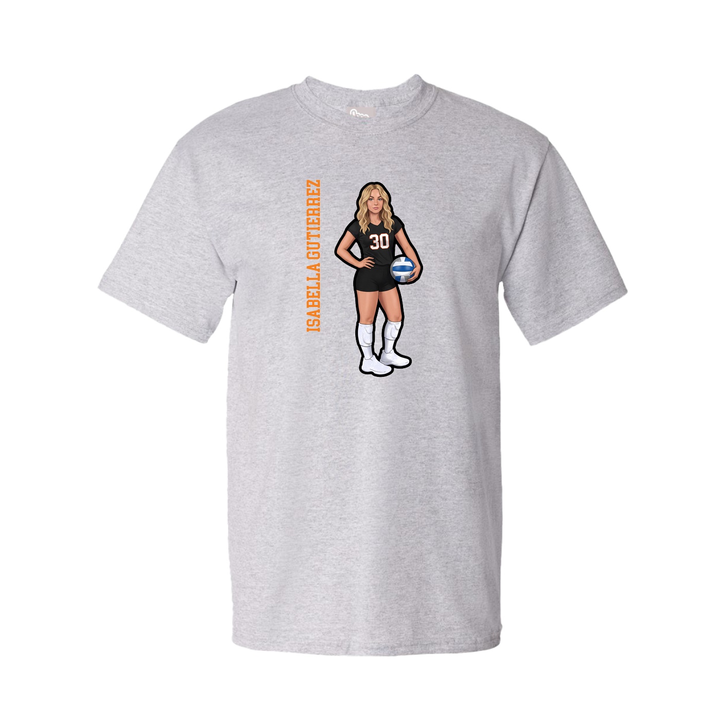 Tee — Name Vertical in Grey