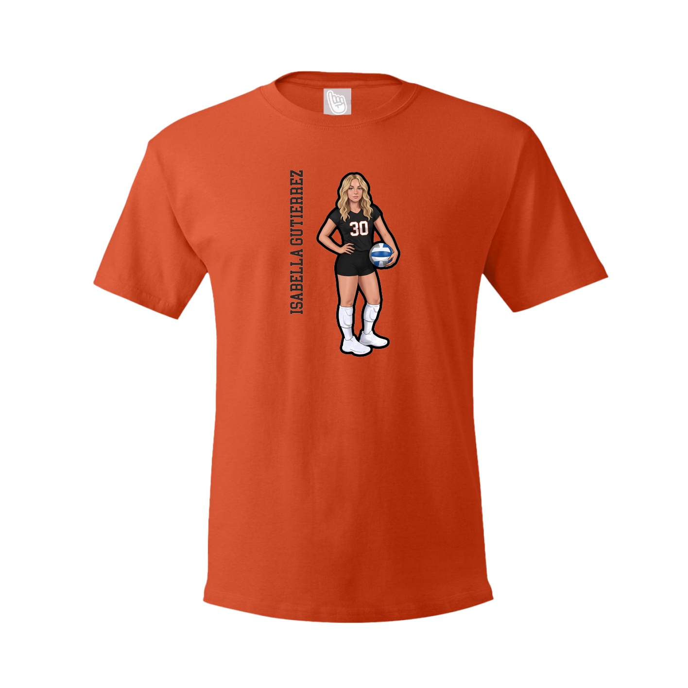 Youth Tee — Name Vertical in Orange