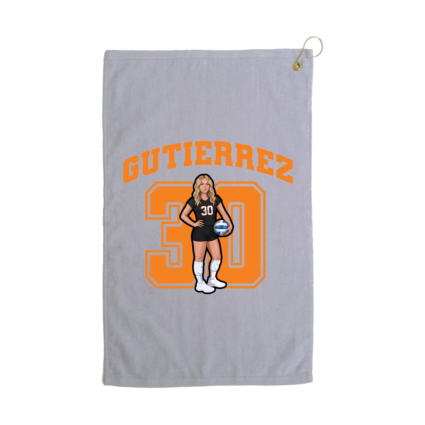 Golf Towel — Number in Grey