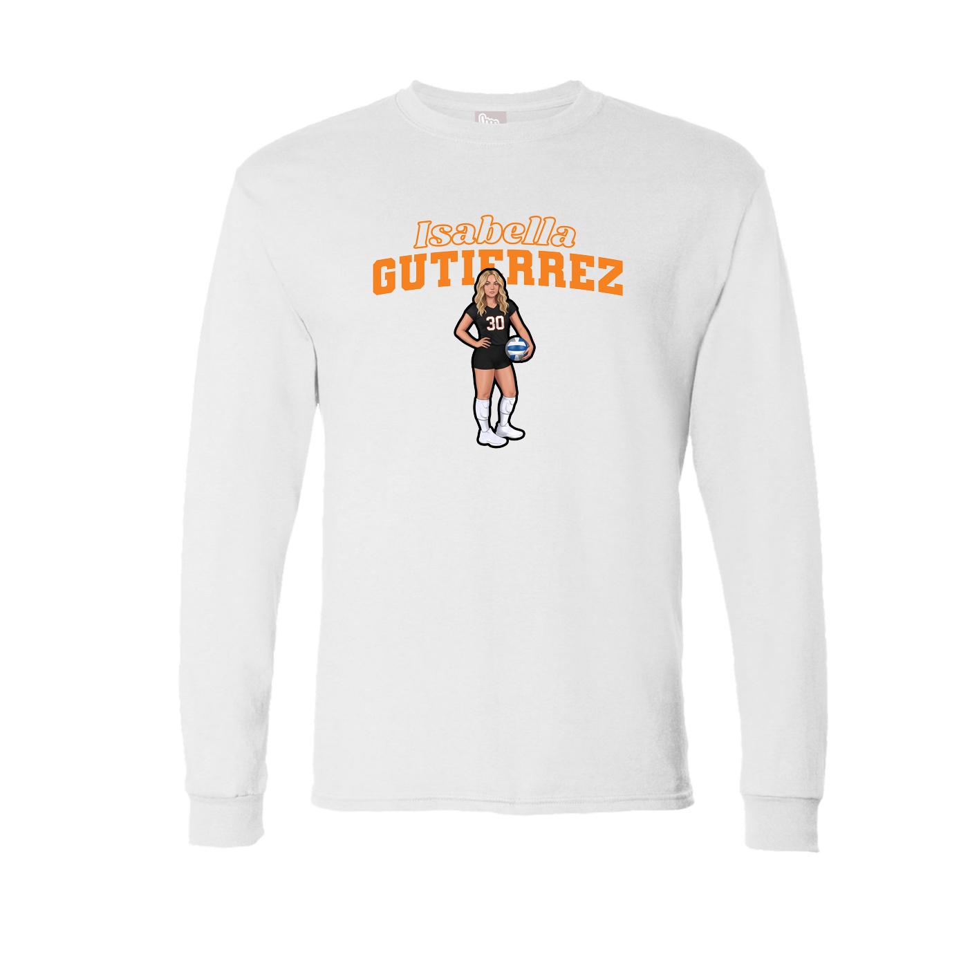 Long Sleeve Tee — Name Arch in White