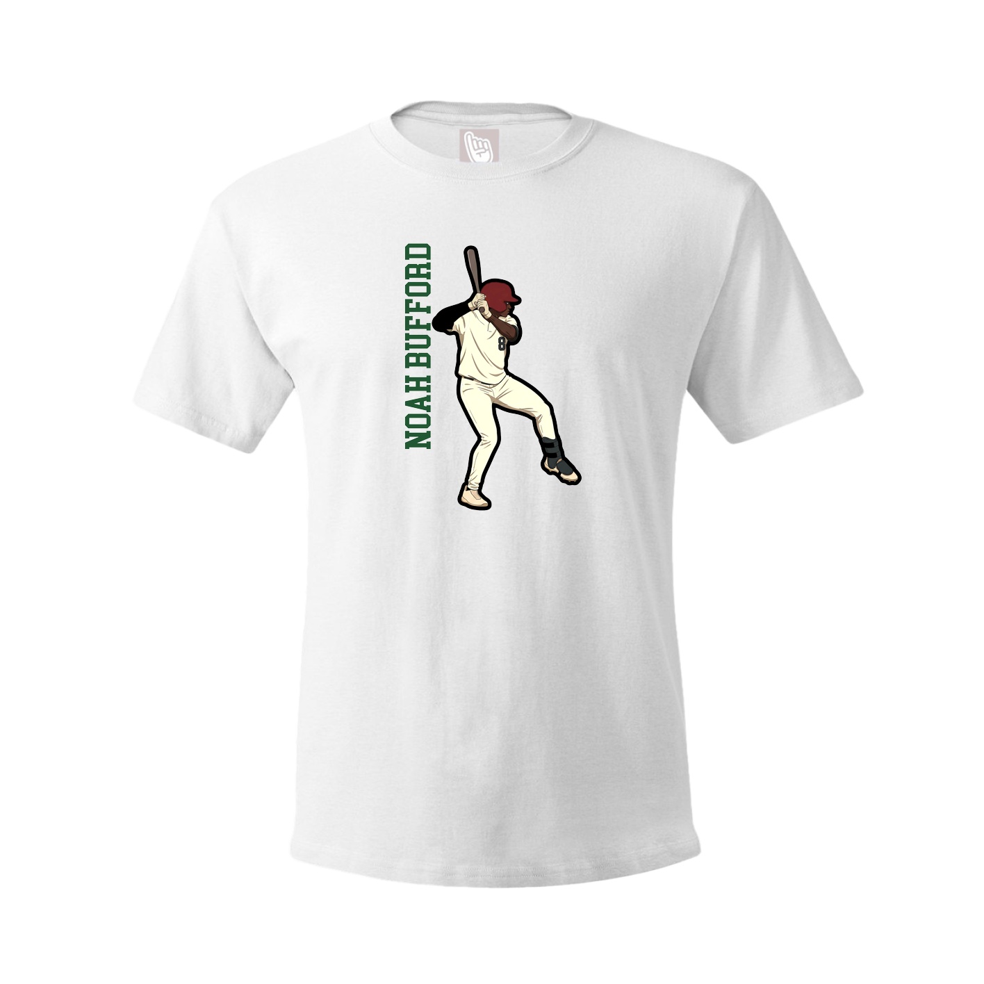 Youth Tee — Name Vertical in White