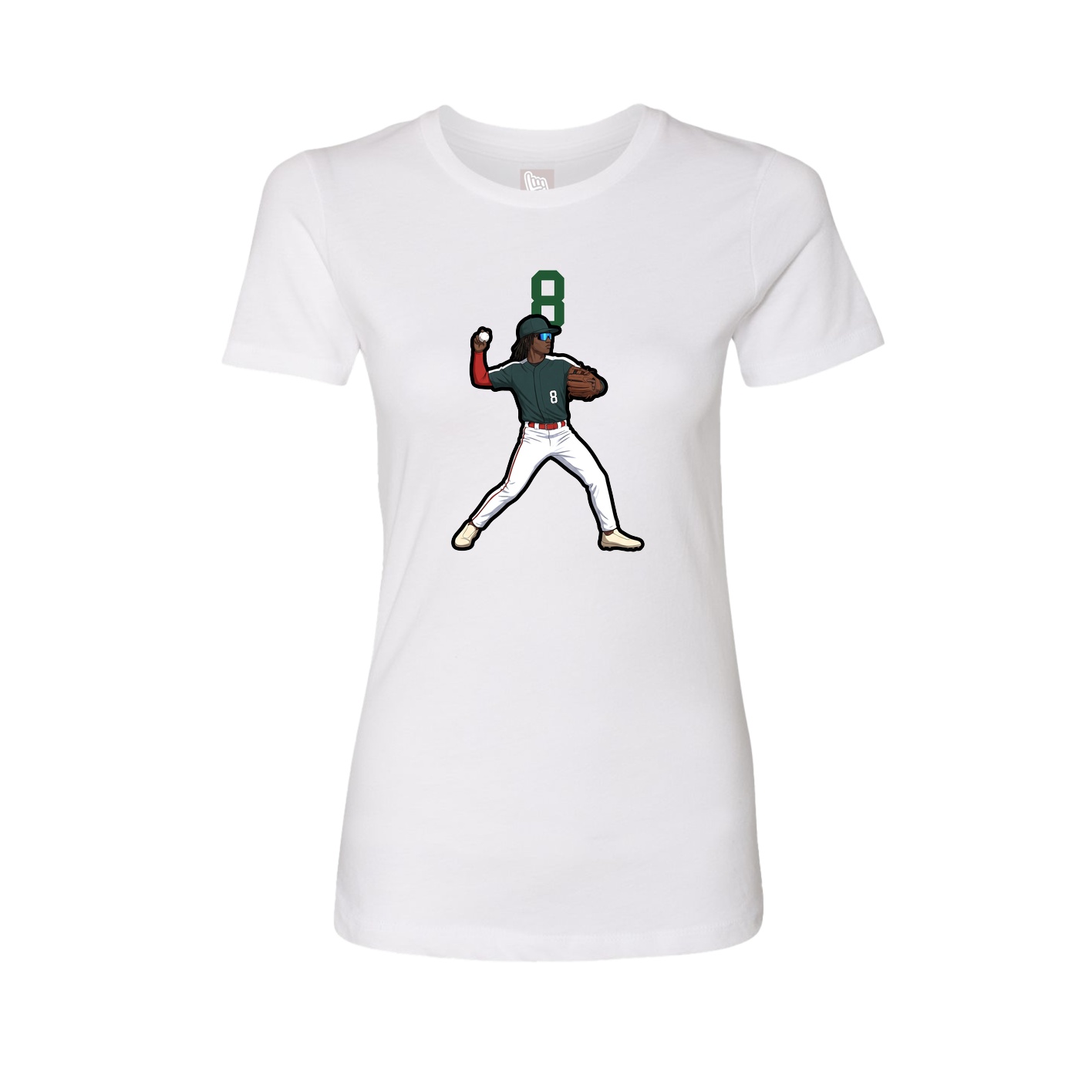 Fitted Women's Tee — Number Top in White