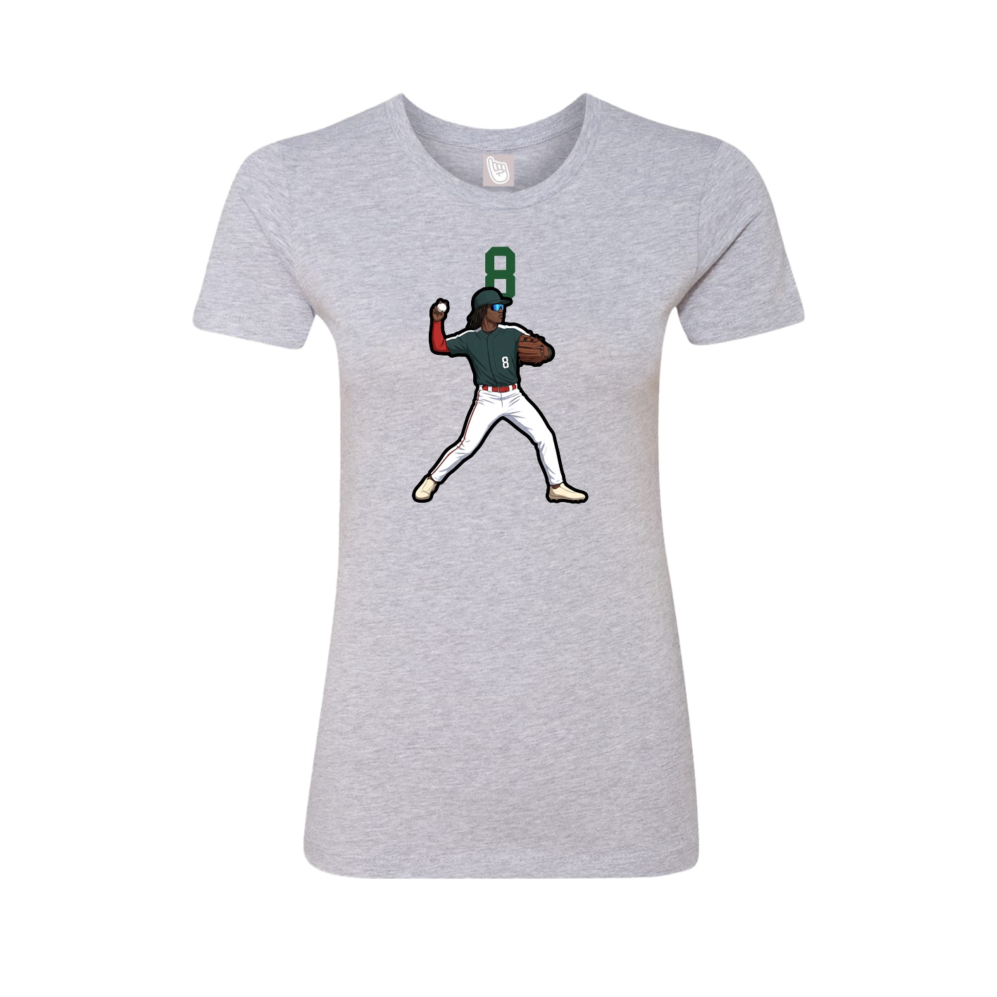 Womens Tee — Number Top in Grey