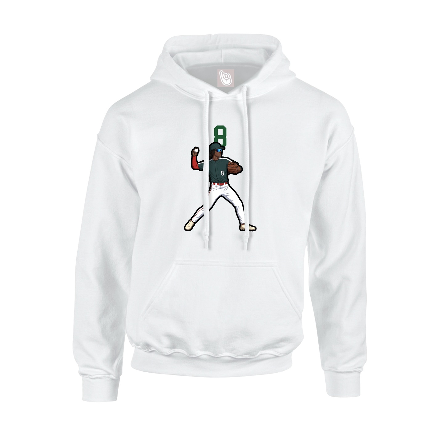 Youth Hoodie — Number Top in White