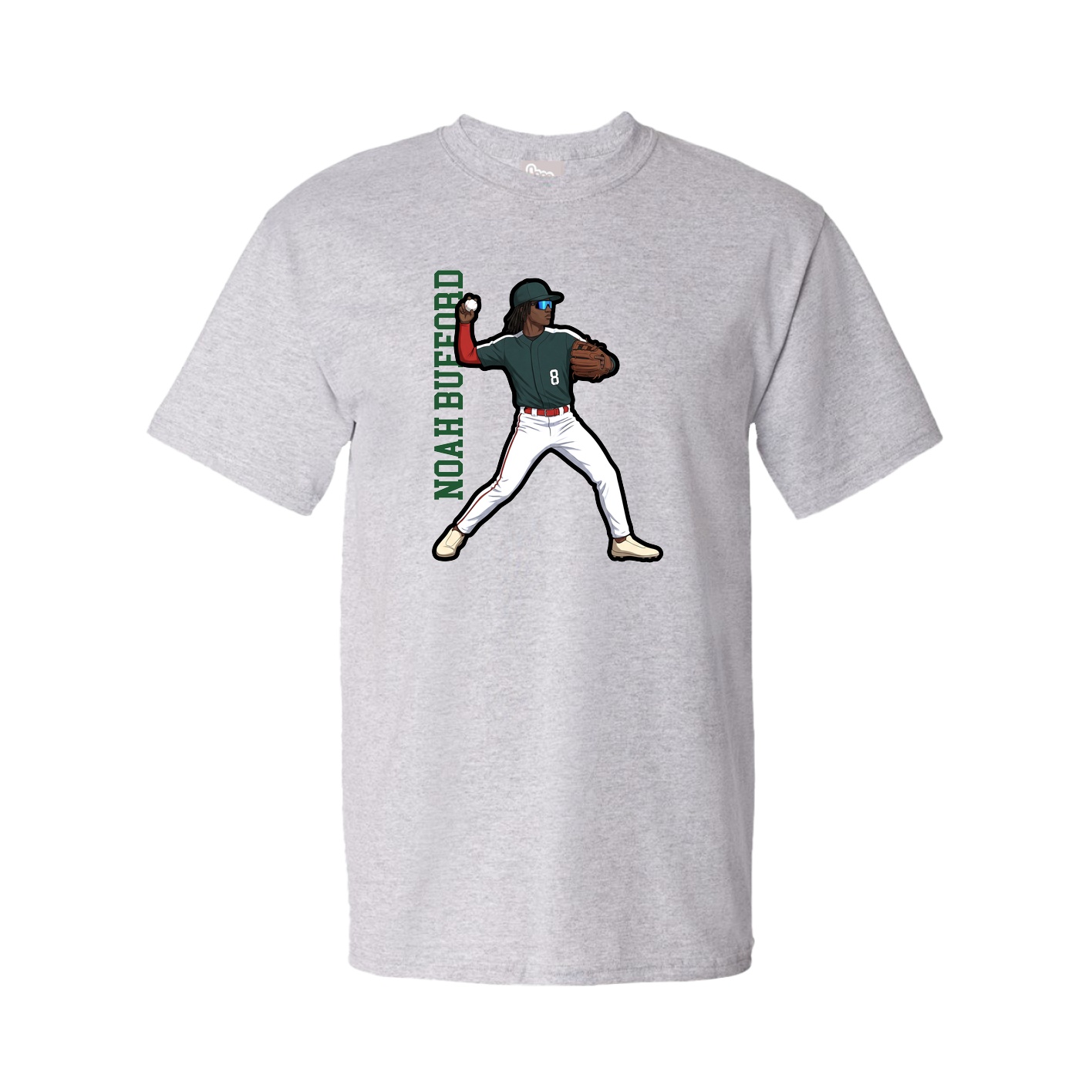 Tee — Name Vertical in Grey