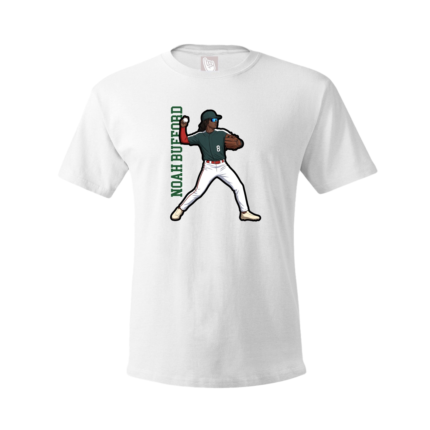 Tee — Name Vertical in White