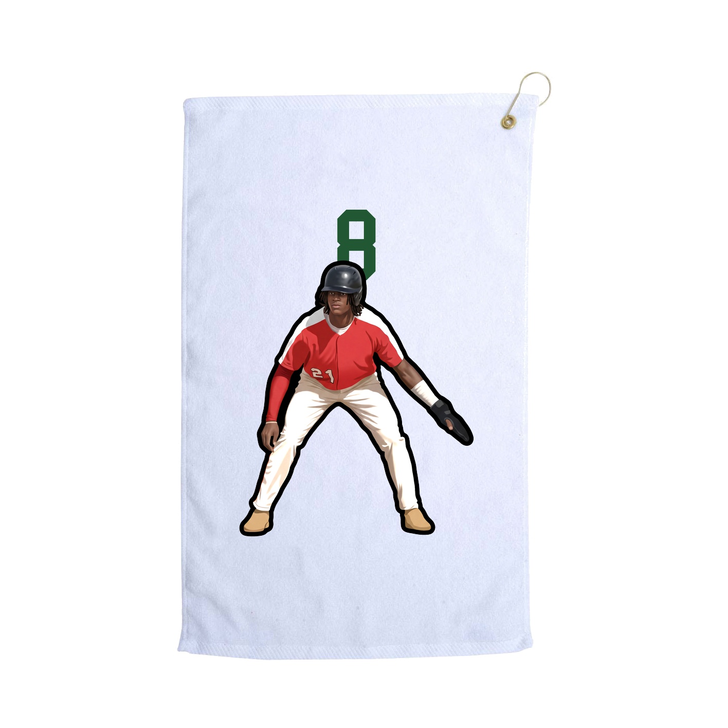 Golf Towel — Number Top in White