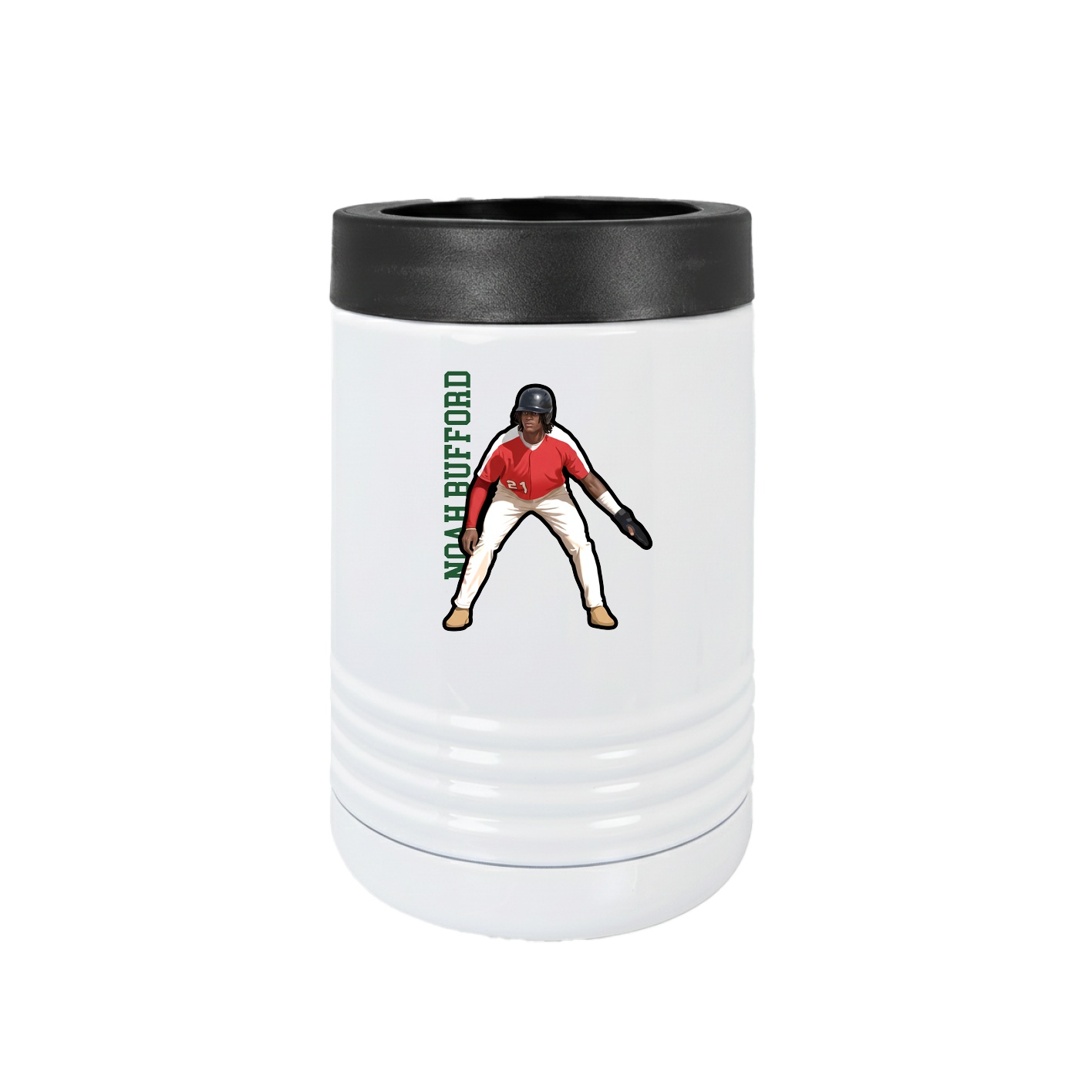 Beverage Holder — Name Vertical in White