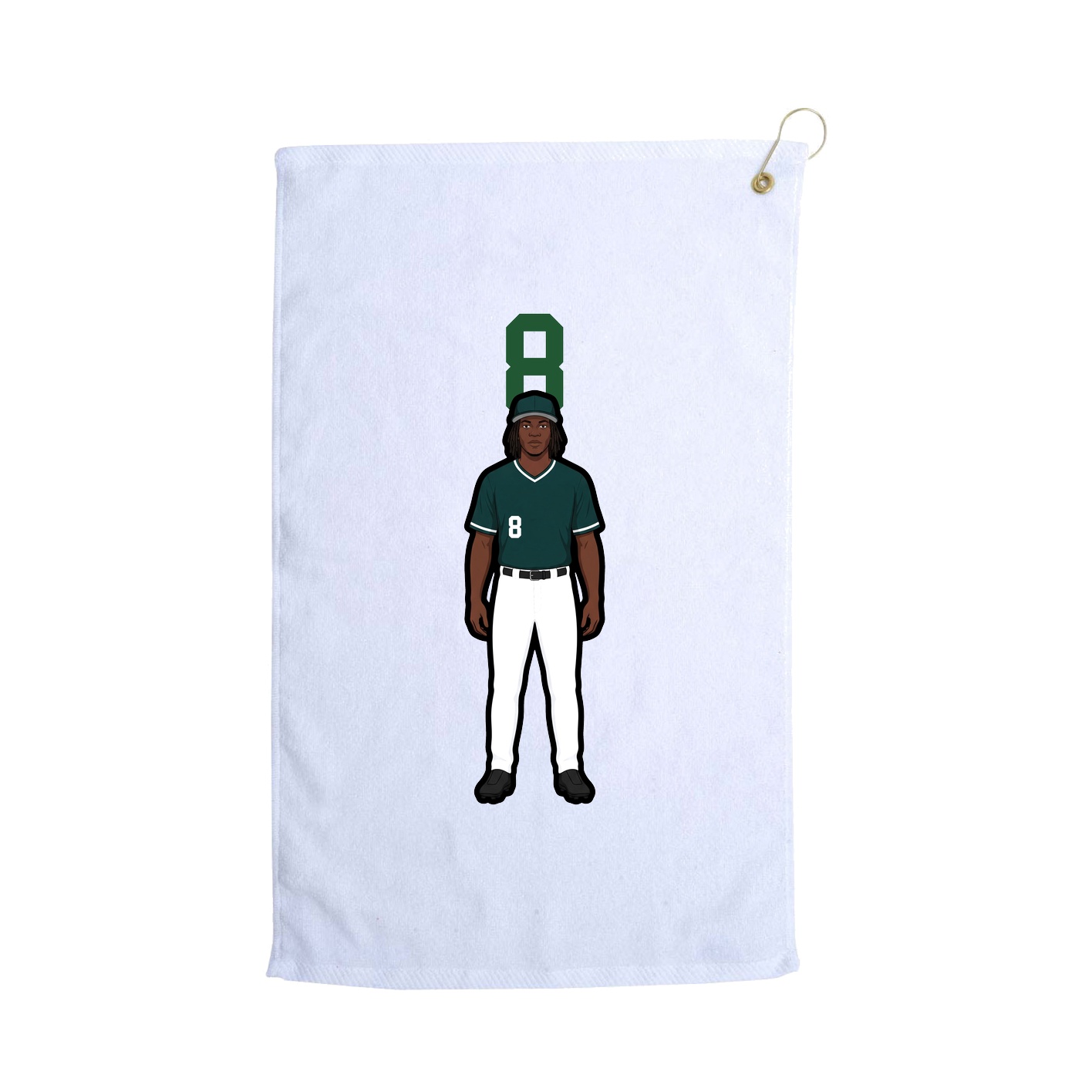 Golf Towel — Number Top in White