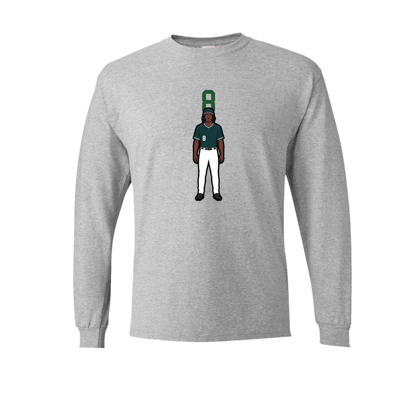 Long Sleeve Tee — Number Top in Grey