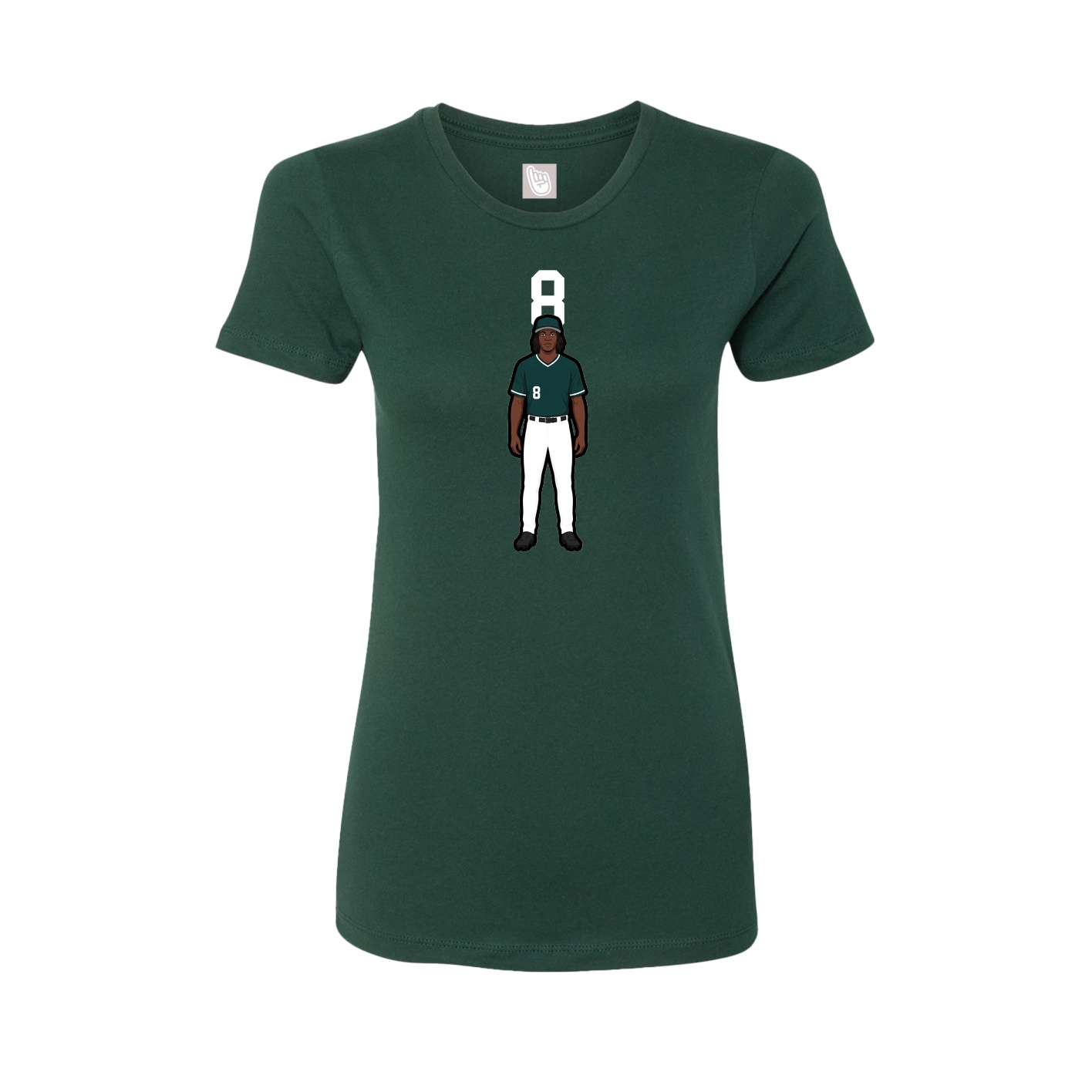 Fitted Women's Tee — Number Top in Green