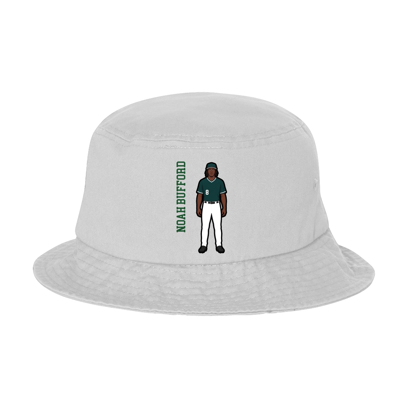 Bucket Cap — Name Vertical in White