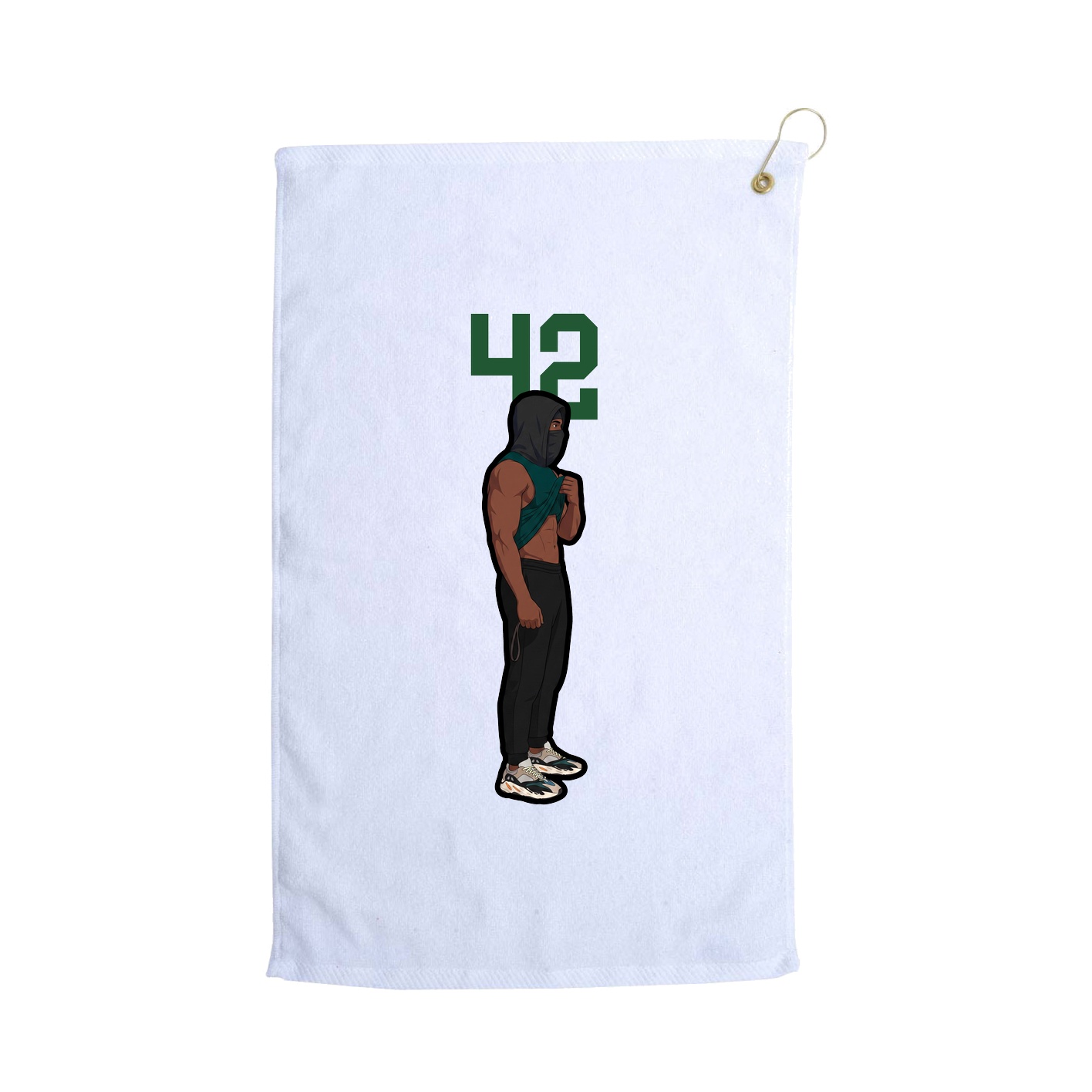 Golf Towel — Number Top in White