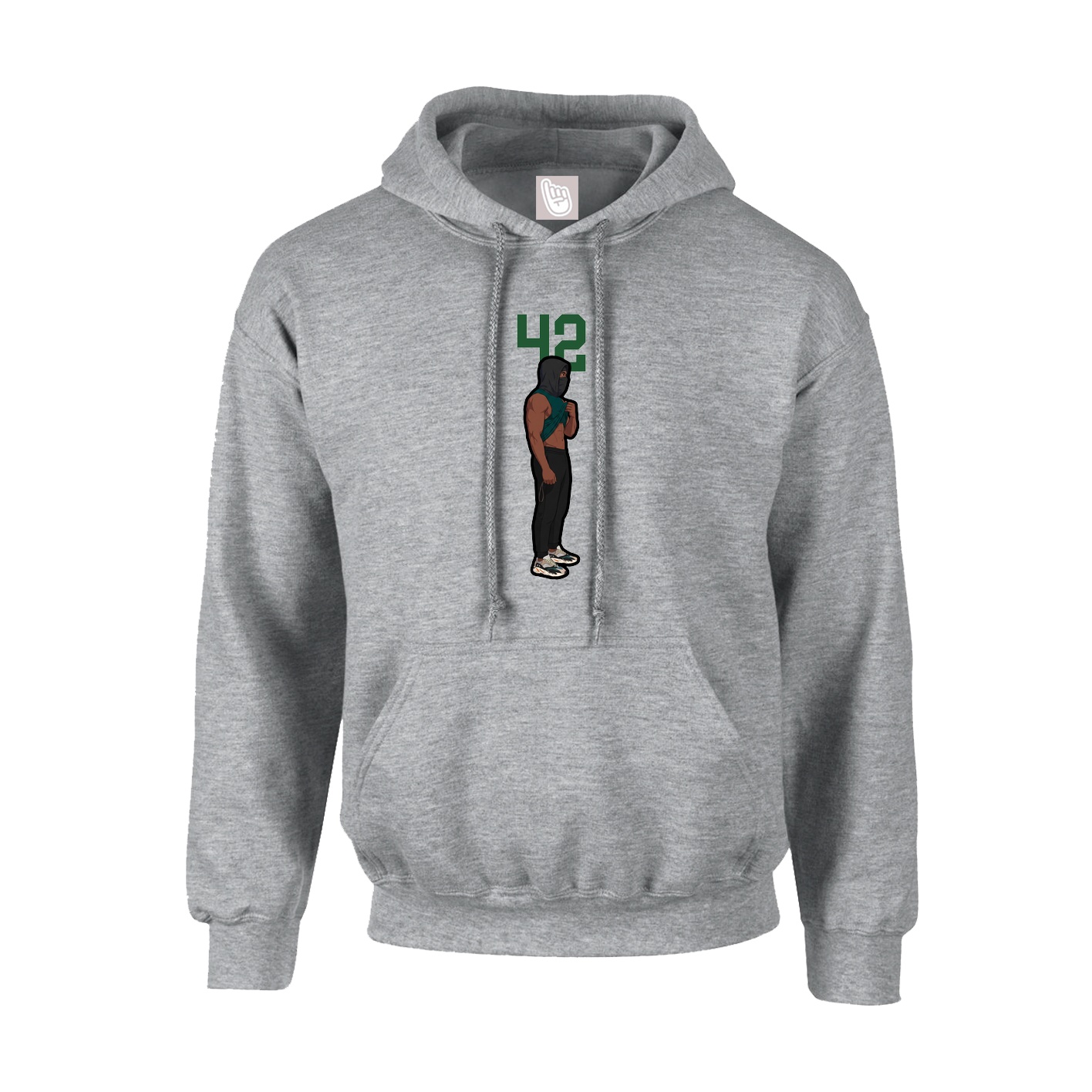 Youth Hoodie — Number Top in Grey