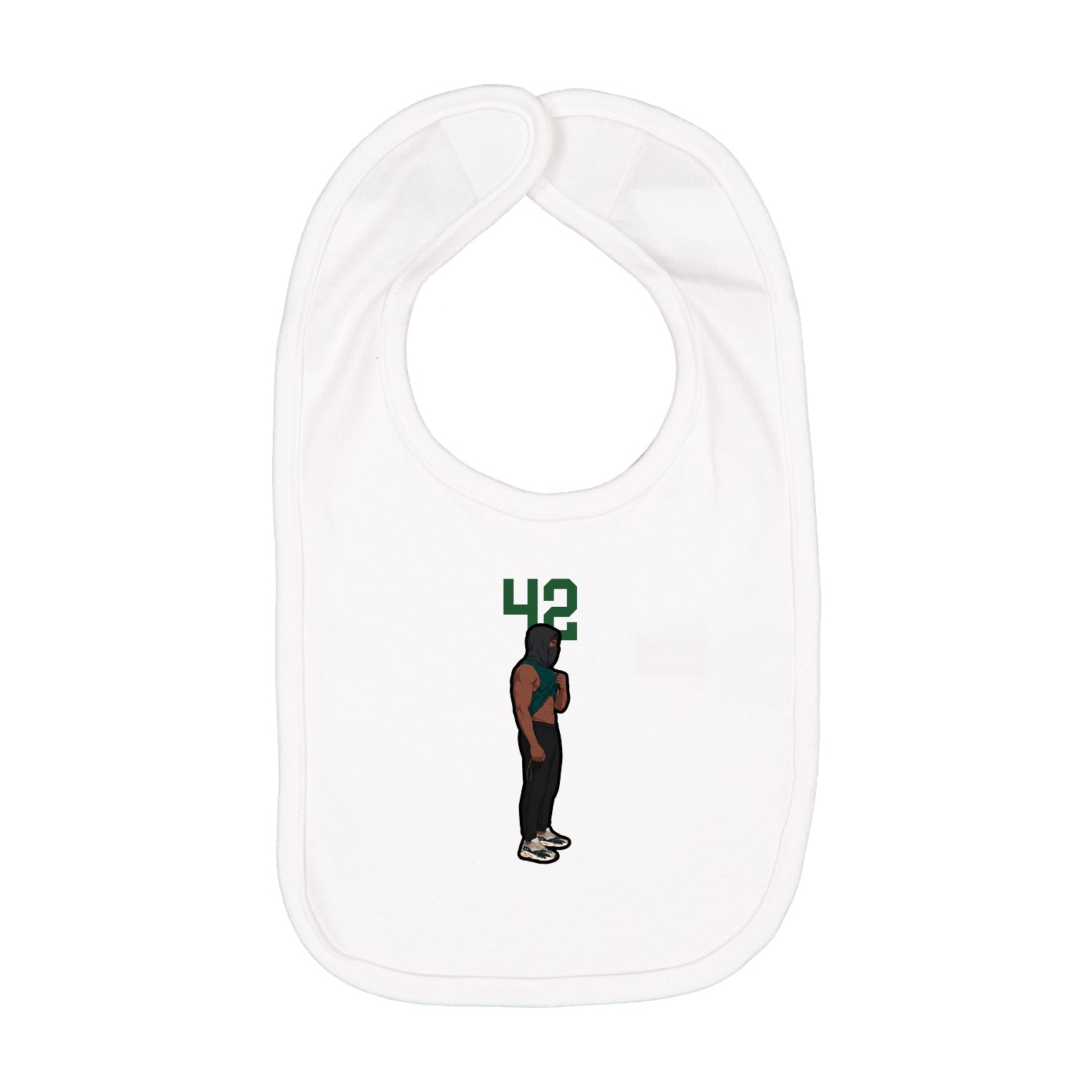 Infant Bib — Number Top in White