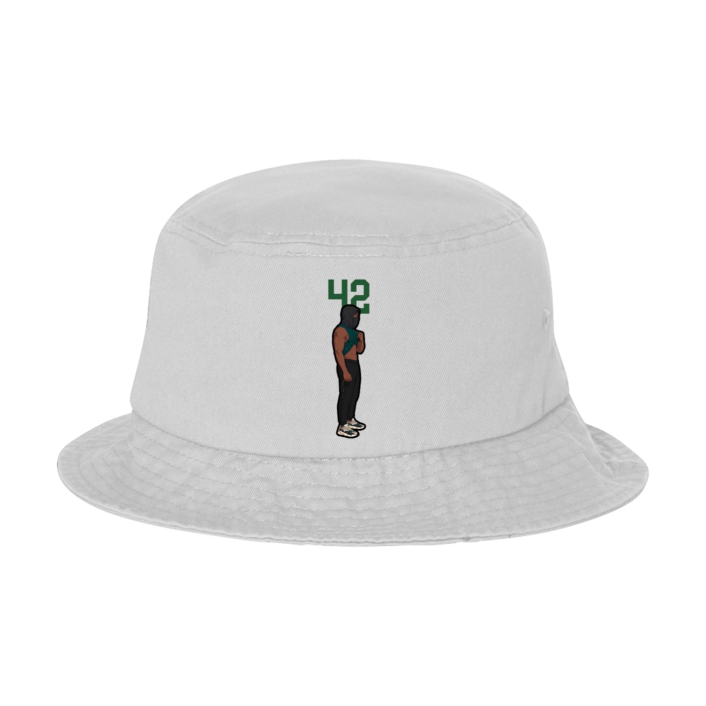 Bucket Cap — Number Top in White