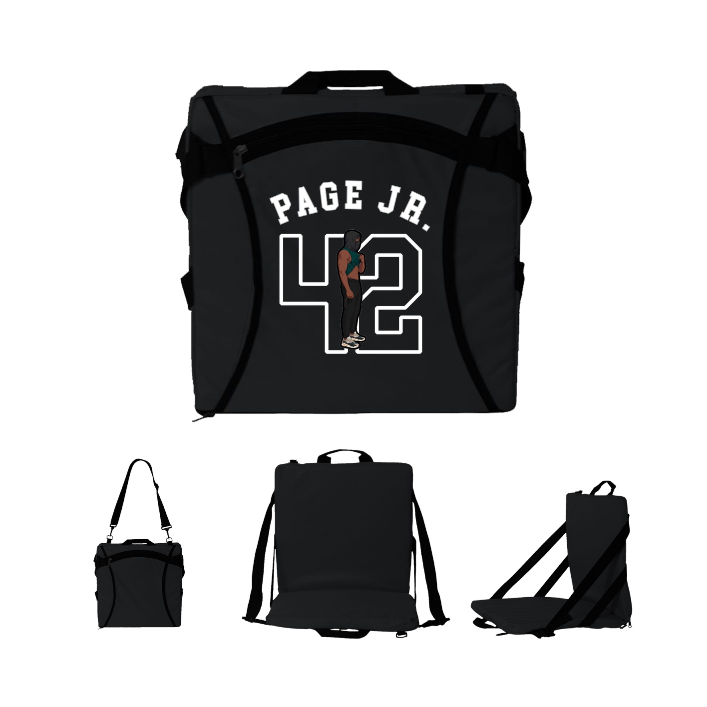 Folding Stadium Seat — Shirsey Arch in Black