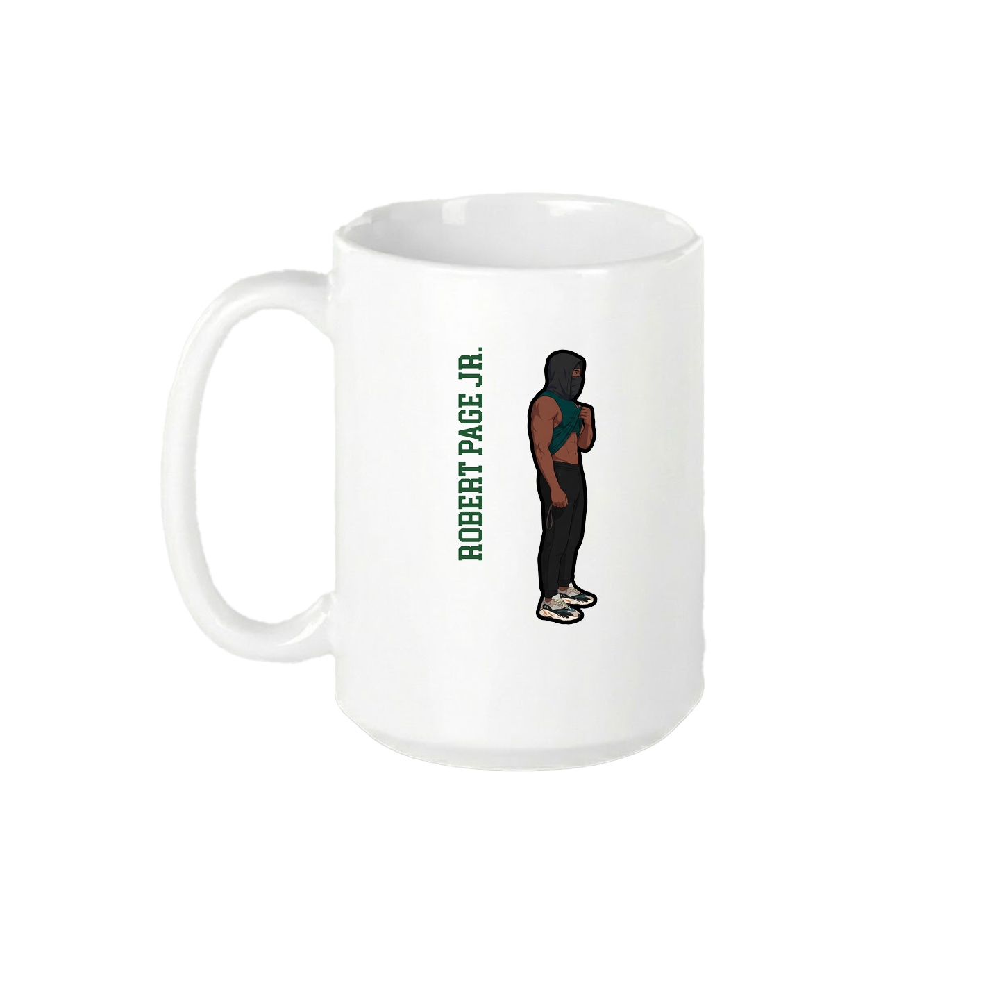 15oz Coffee Mug — Name Vertical in White