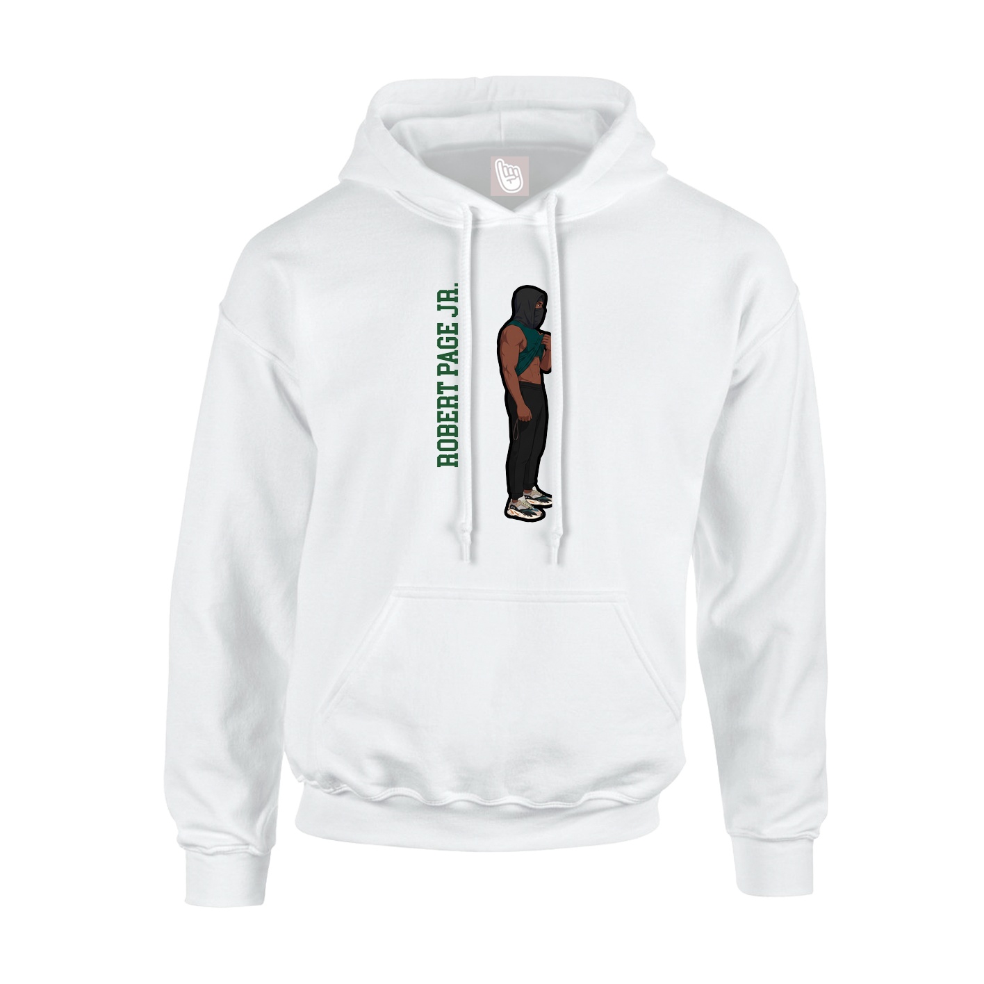 Youth Hoodie — Name Vertical in White