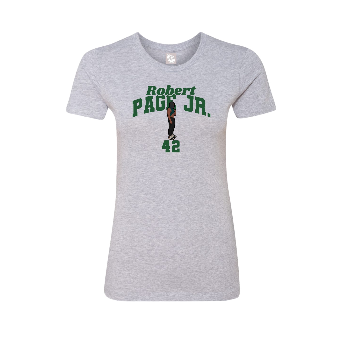 Fitted Women's Tee — Signature Arch in Grey