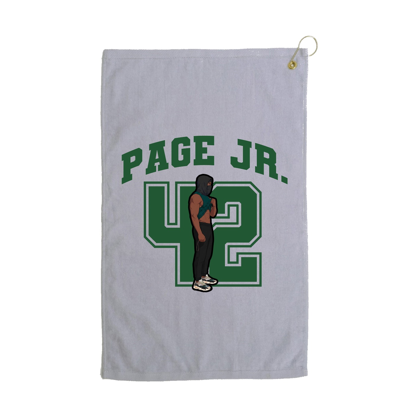Golf Towel — Number in Grey