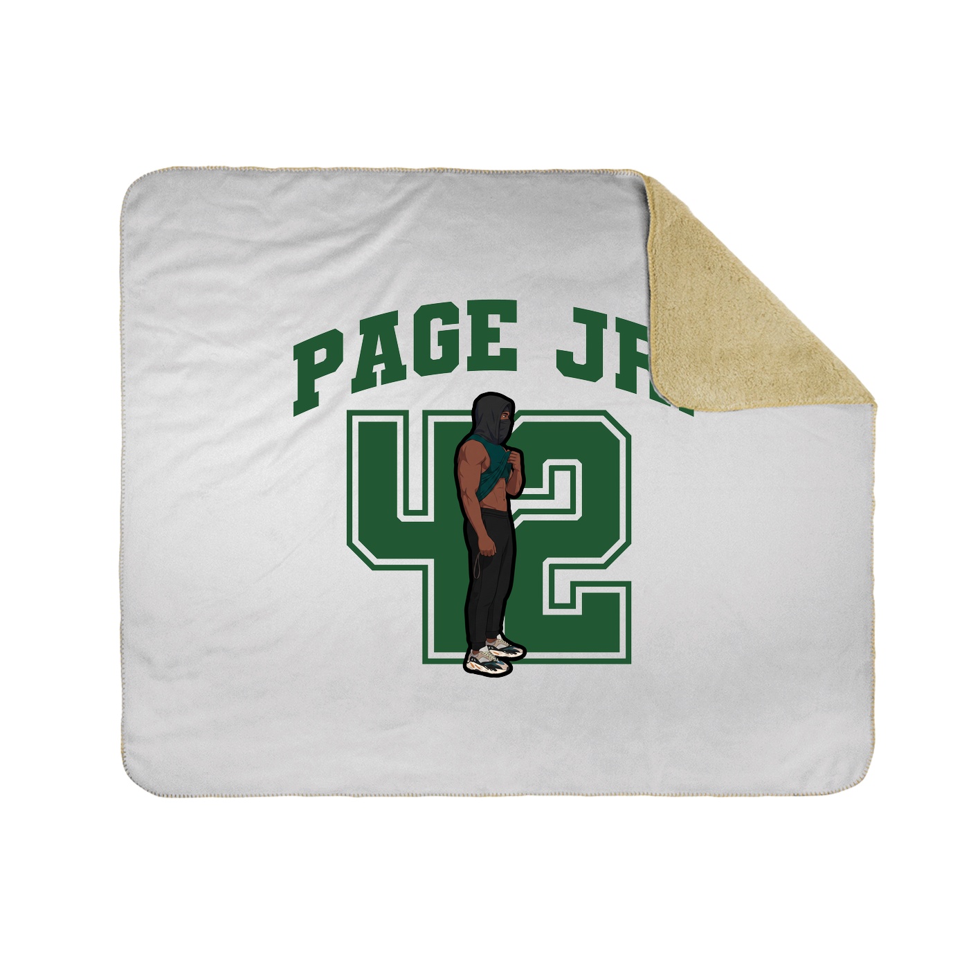 Throw Blanket — Number in White