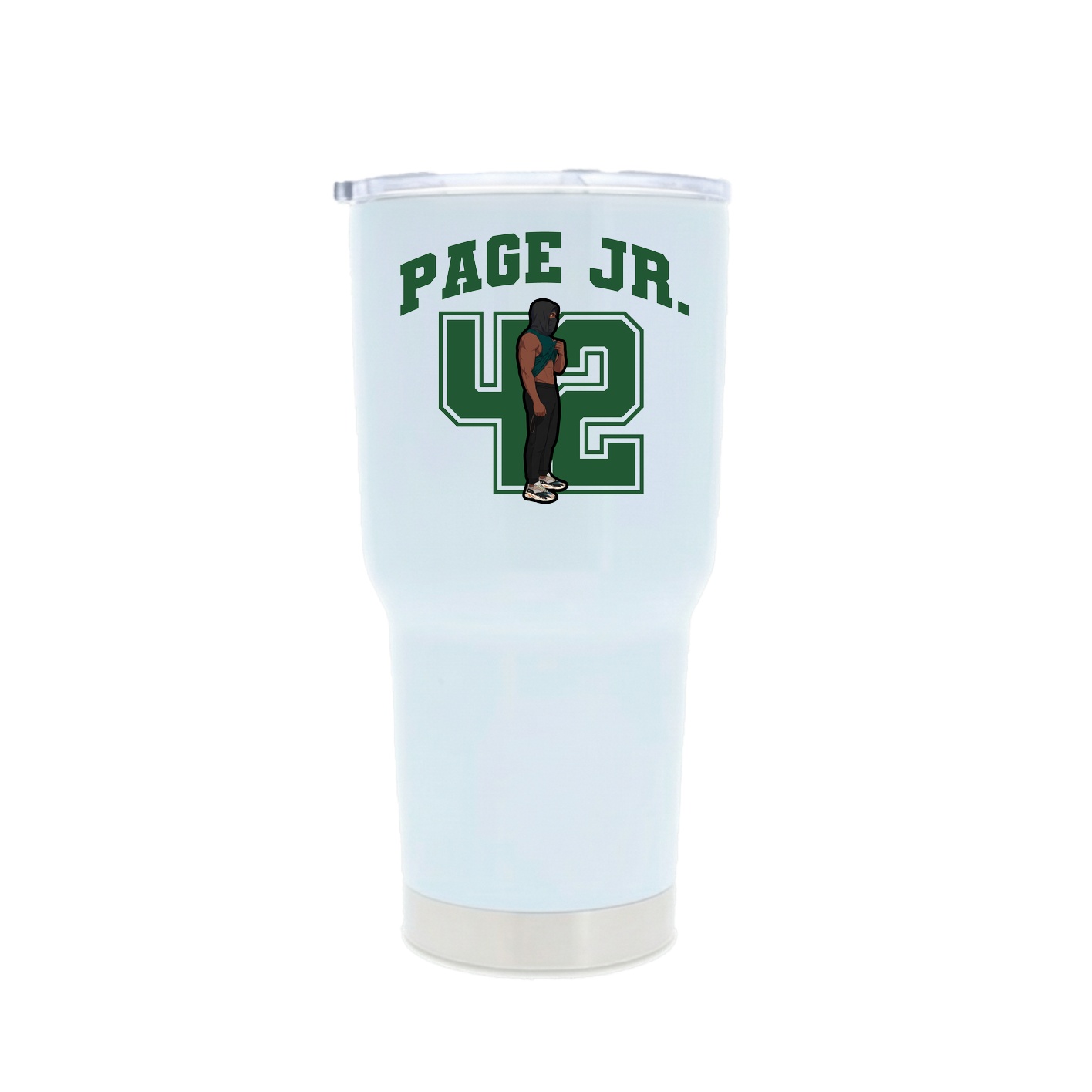 30oz Stainless Steel Tumbler — Number in White