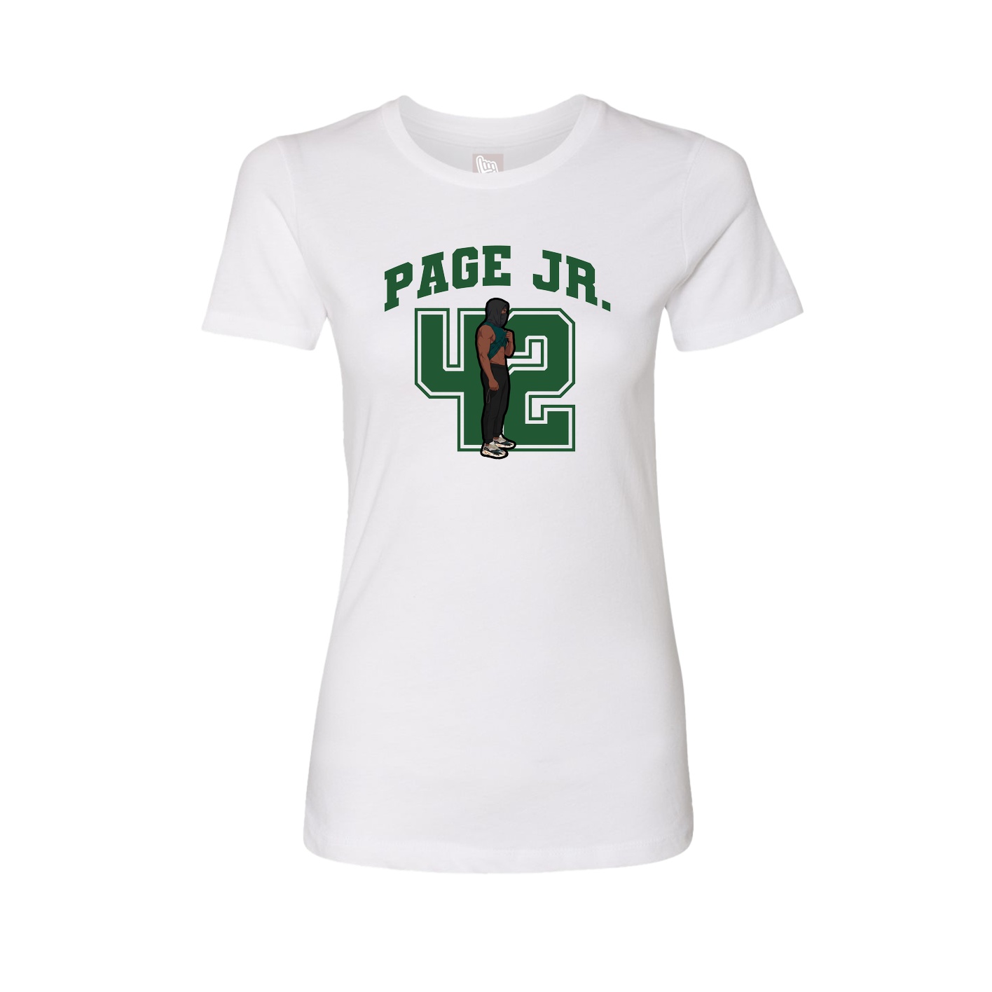 Fitted Women's Tee — Number in White