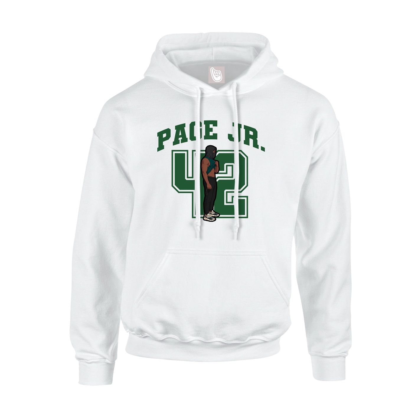 Youth Hoodie — Number in White