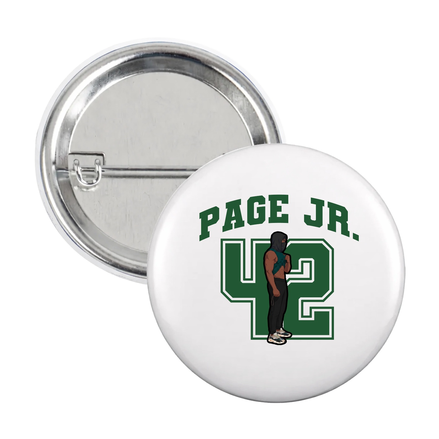 Game Day Button — Number in White