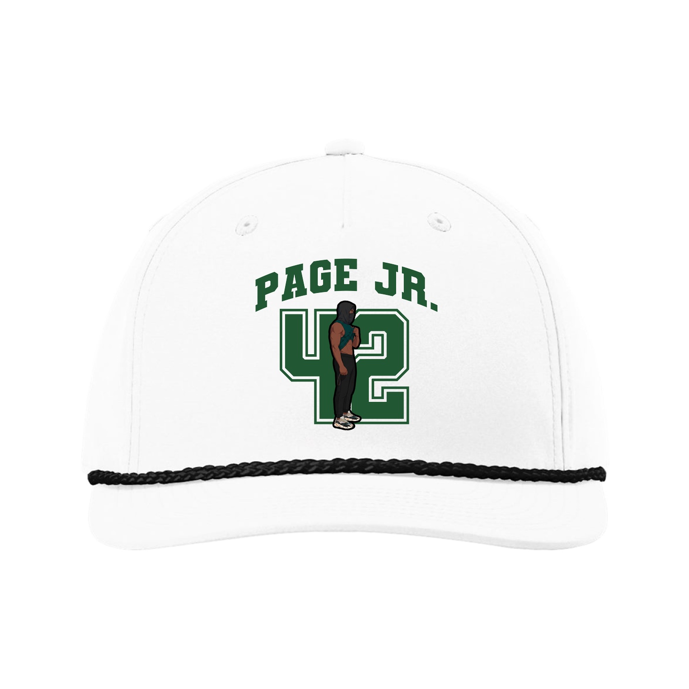 Five-Panel Classic Rope Cap — Number in White