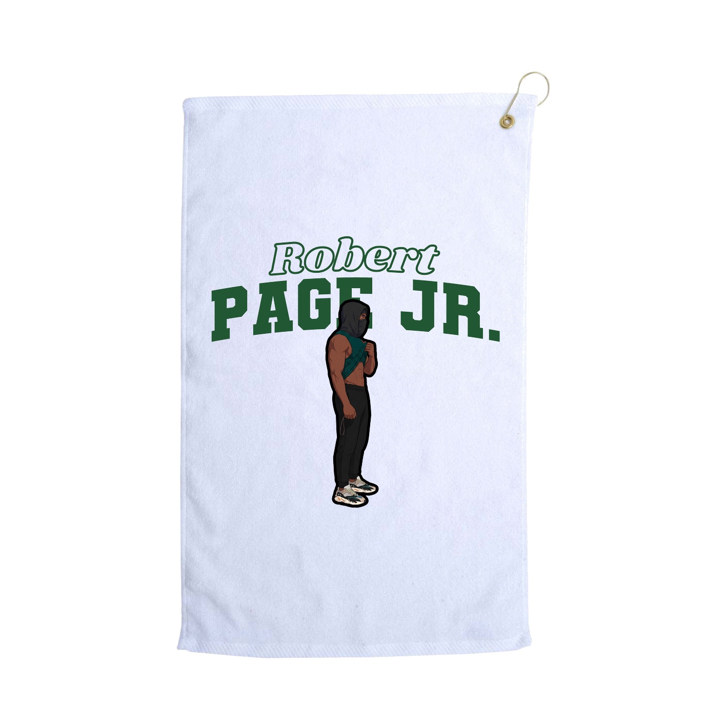 Golf Towel — Name Arch in White