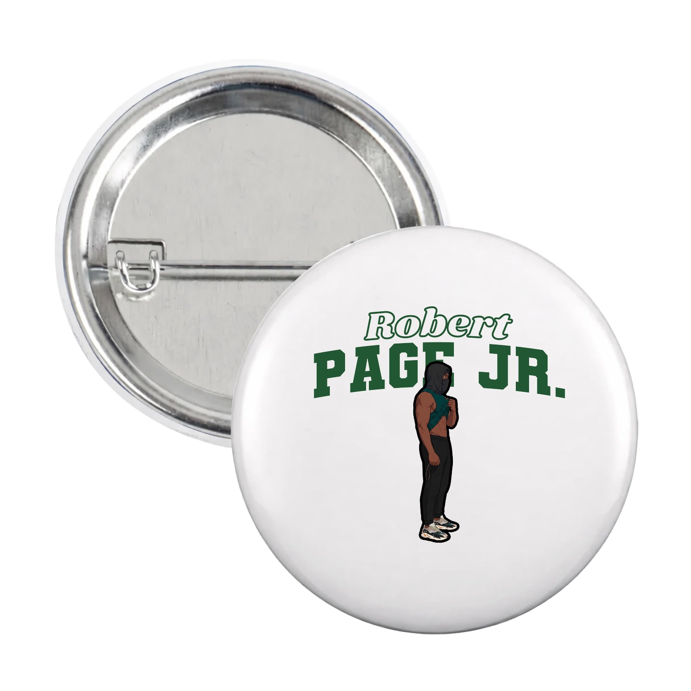 Game Day Button — Name Arch in White