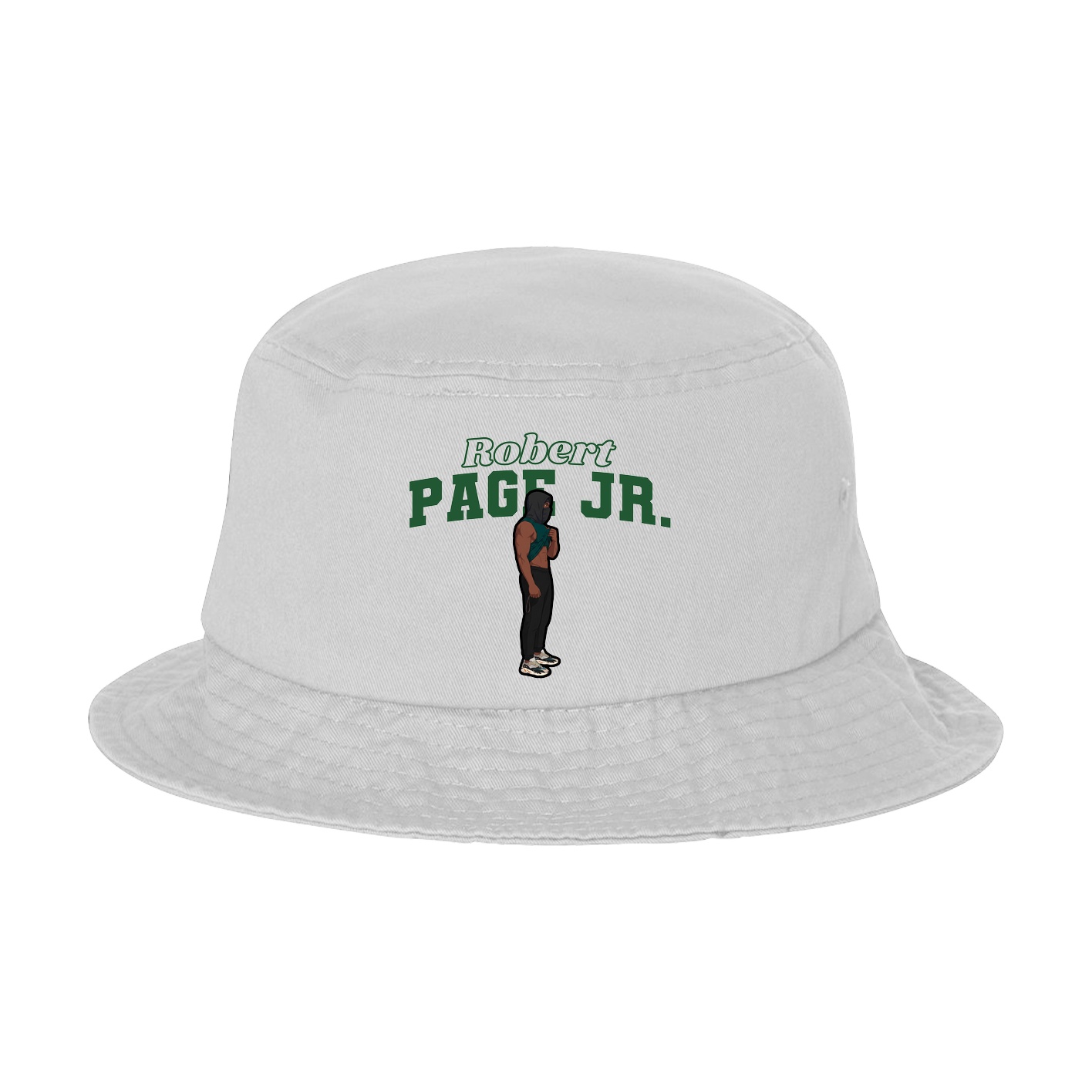 Bucket Cap — Name Arch in White