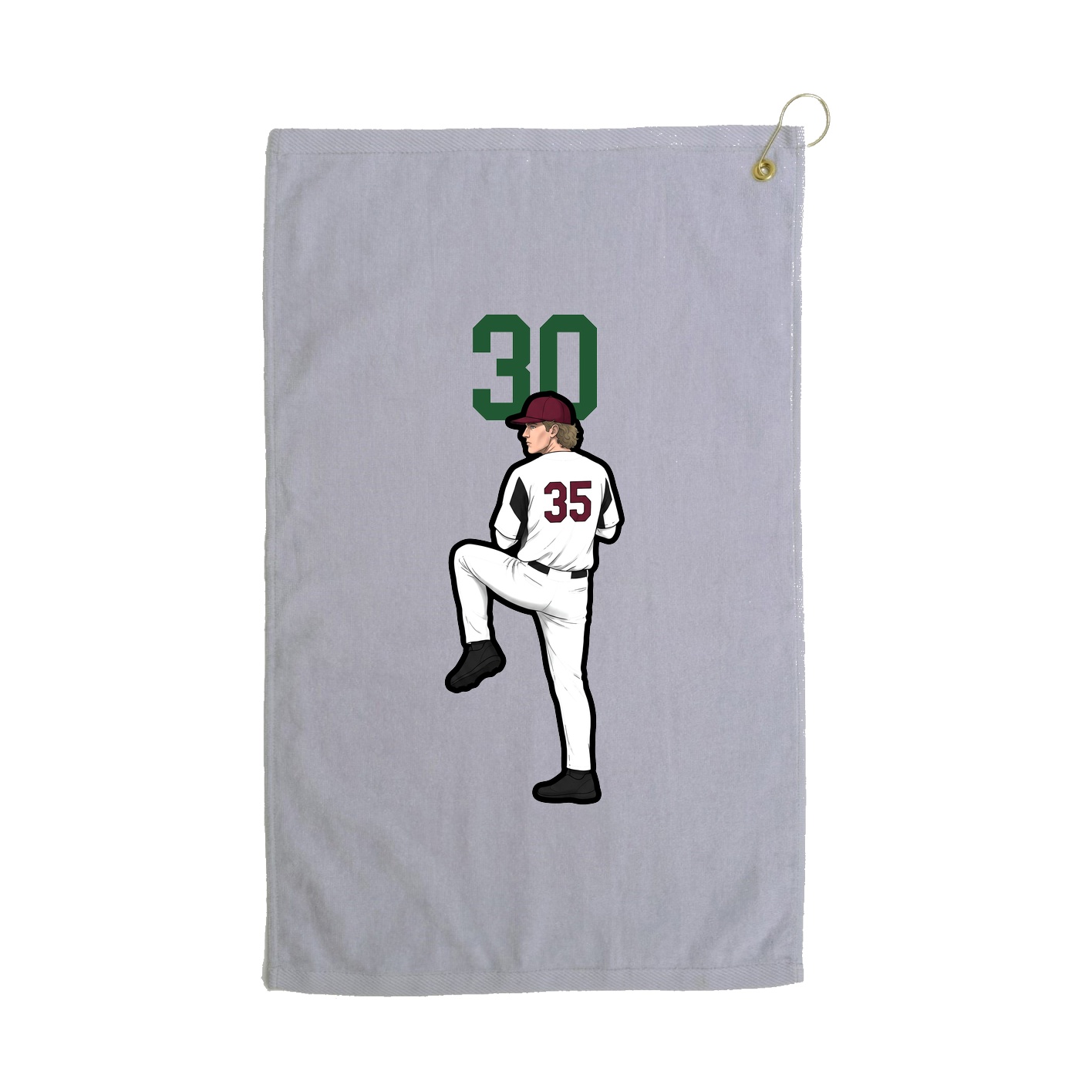 Golf Towel — Number Top in Grey