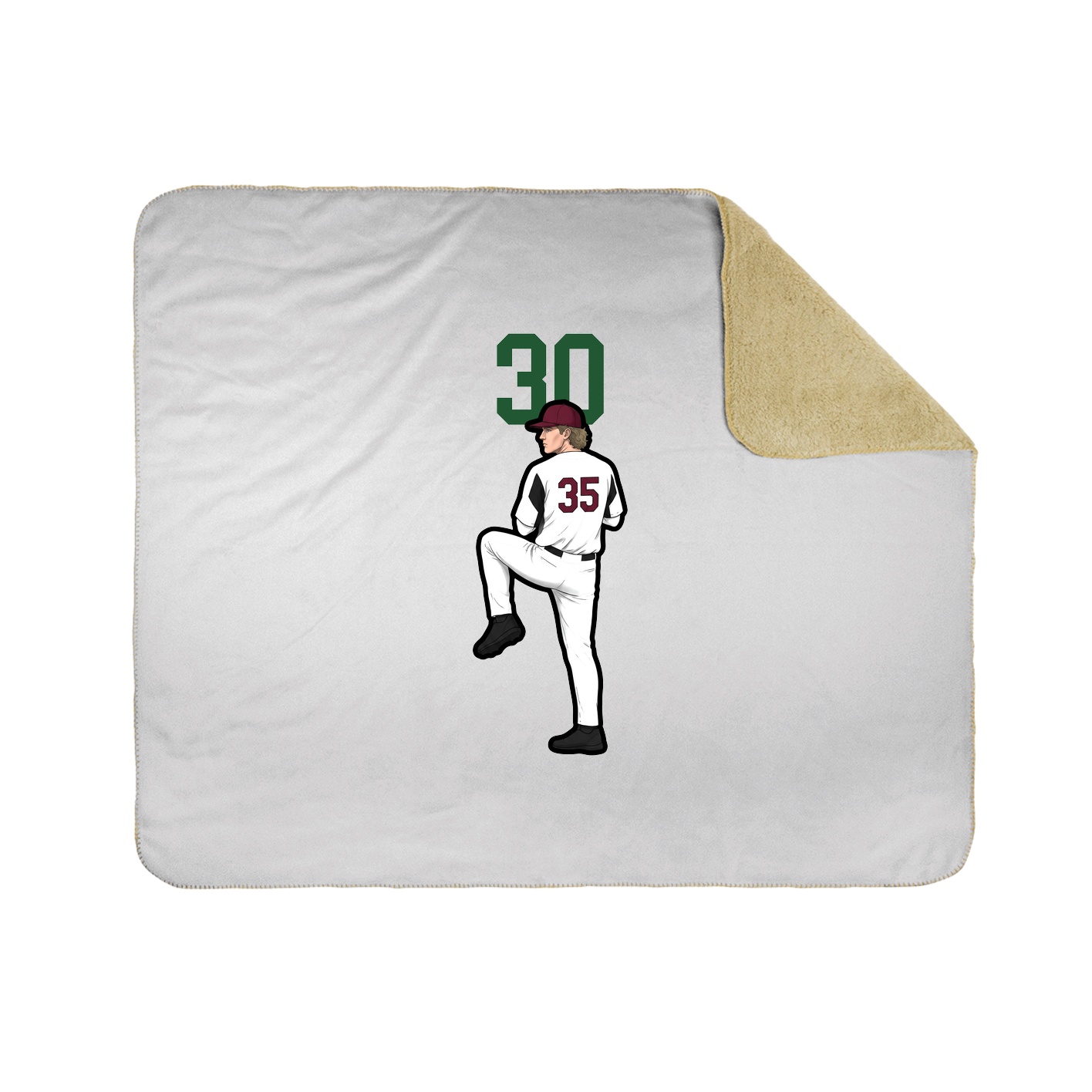 Throw Blanket — Number Top in White