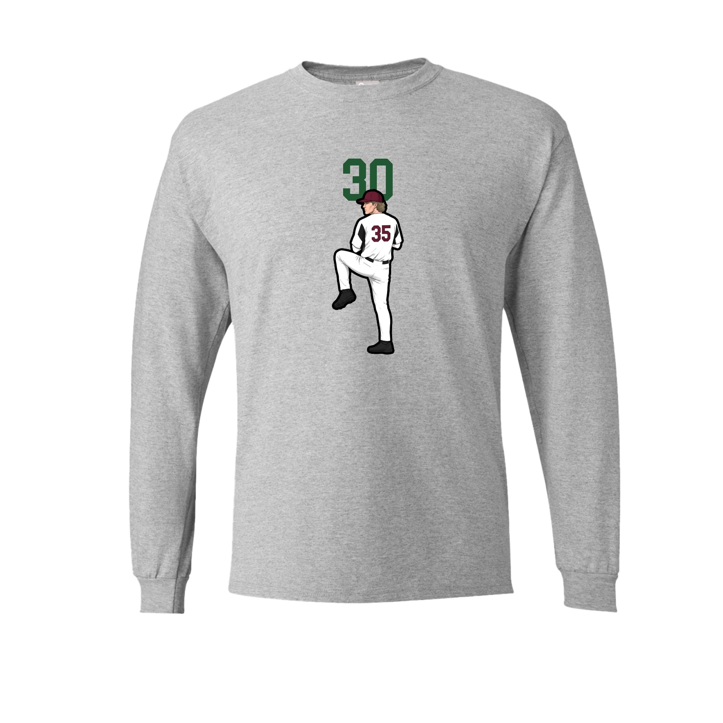 Long Sleeve Tee — Number Top in Grey
