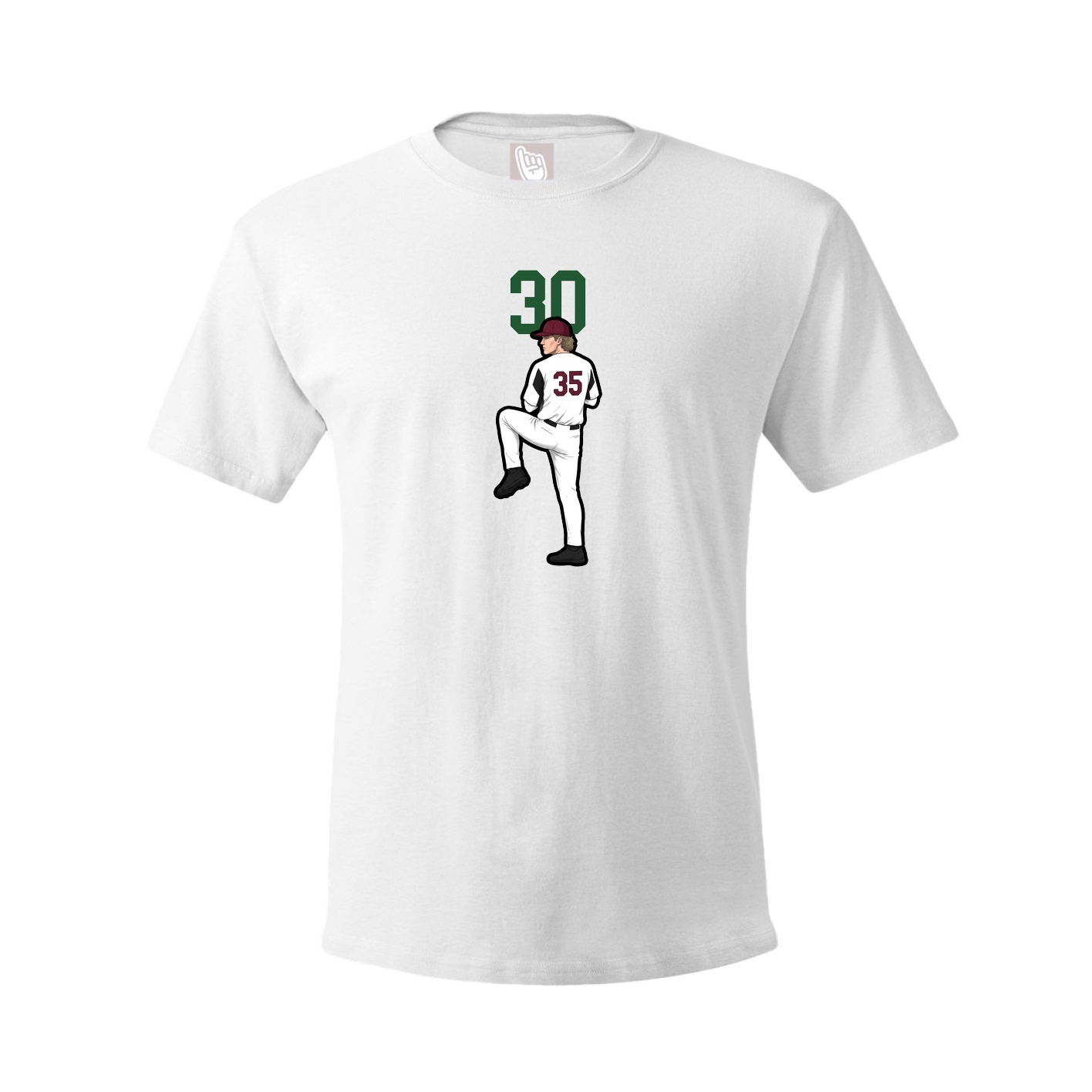 Youth Tee — Number Top in White