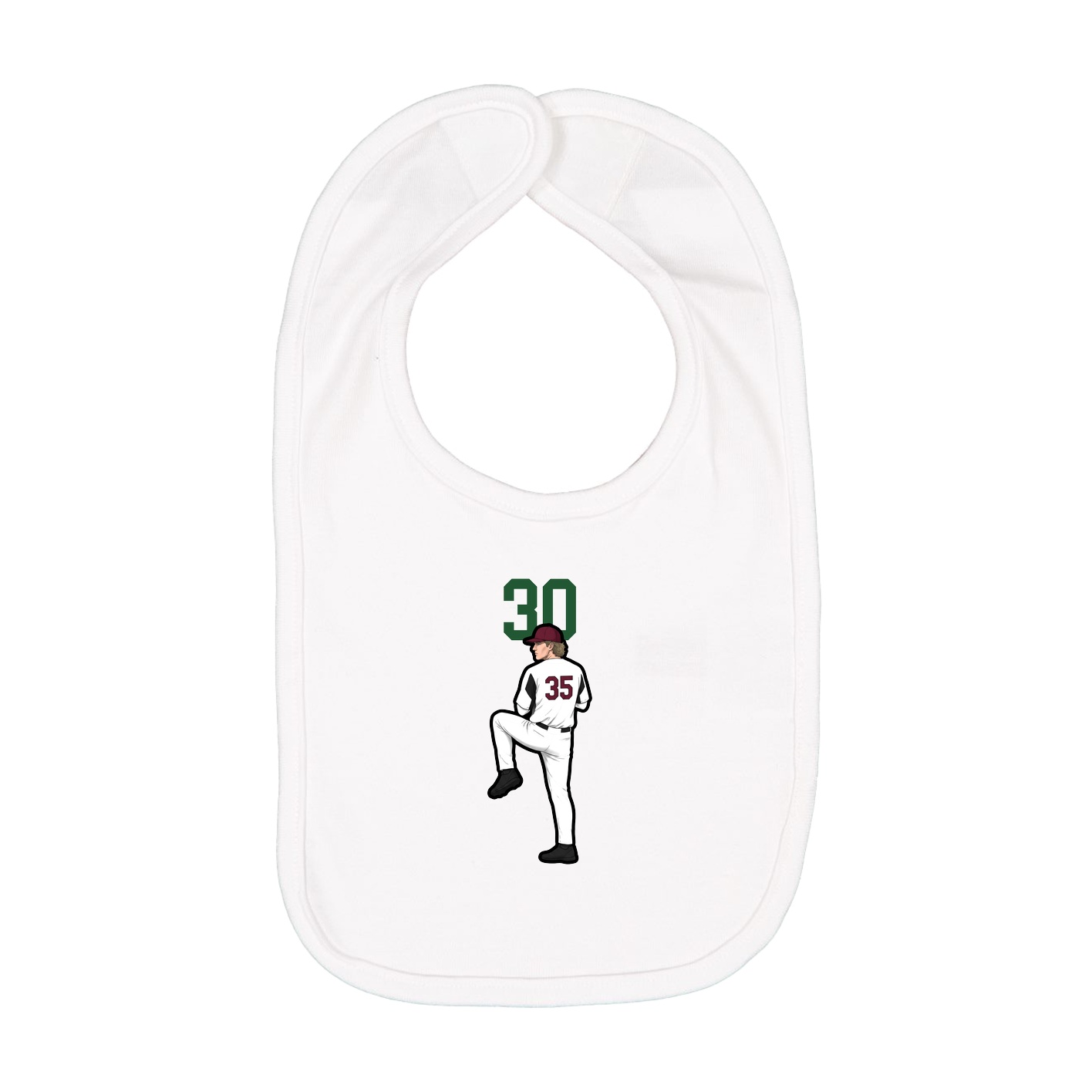 Infant Bib — Number Top in White