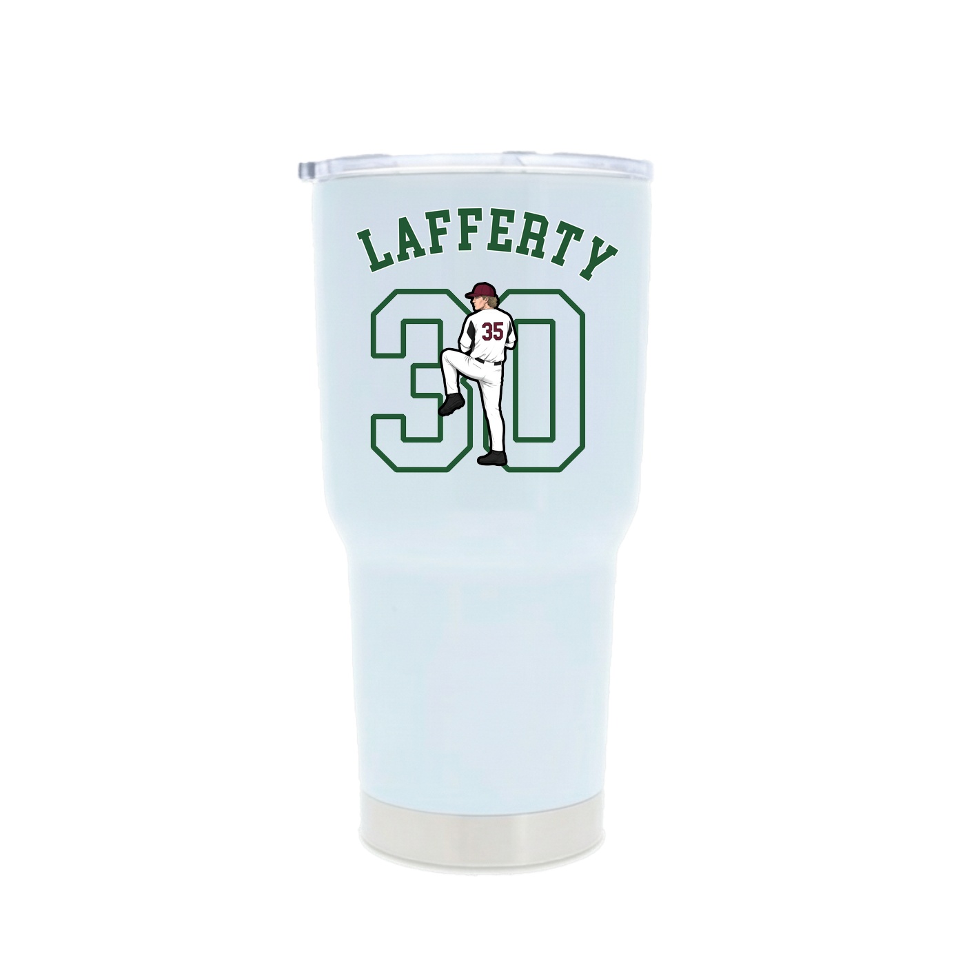 30oz Stainless Steel Tumbler — Shirsey Arch in White