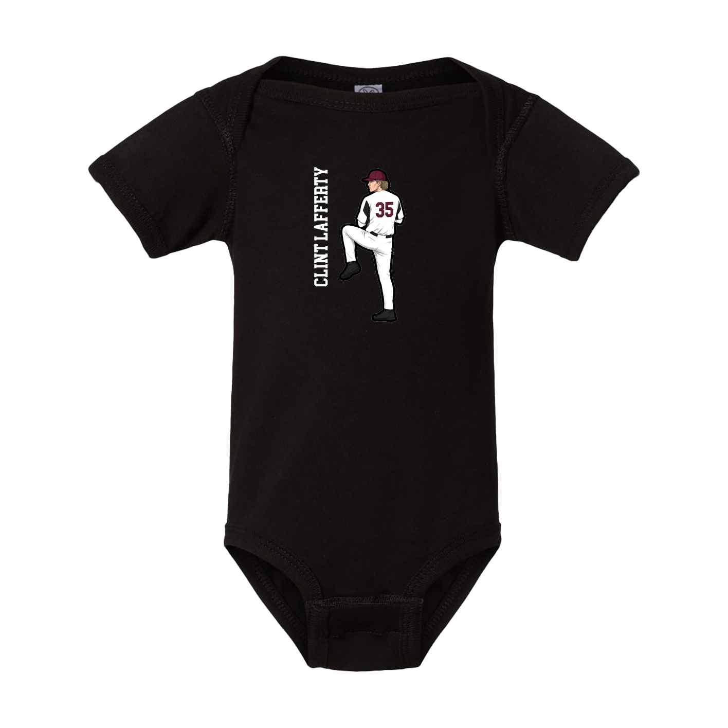 Baby Onesie — Name Vertical in Black