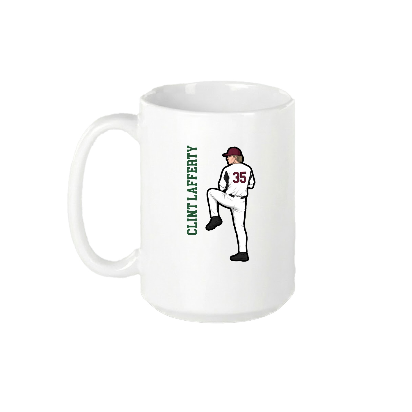 15oz Coffee Mug — Name Vertical in White