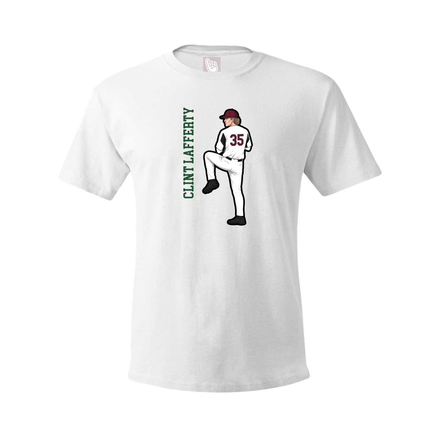 Youth Tee — Name Vertical in White