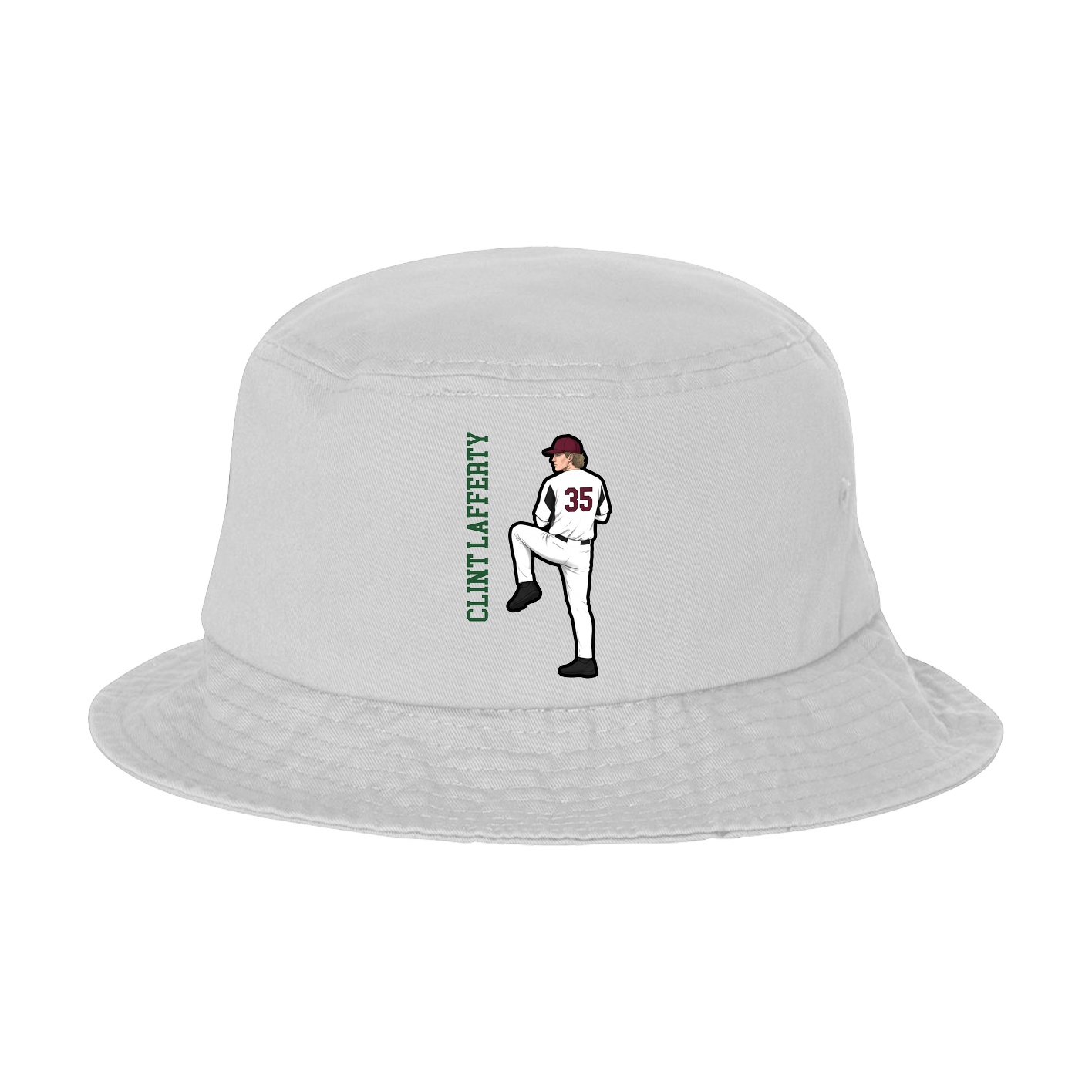 Bucket Cap — Name Vertical in White