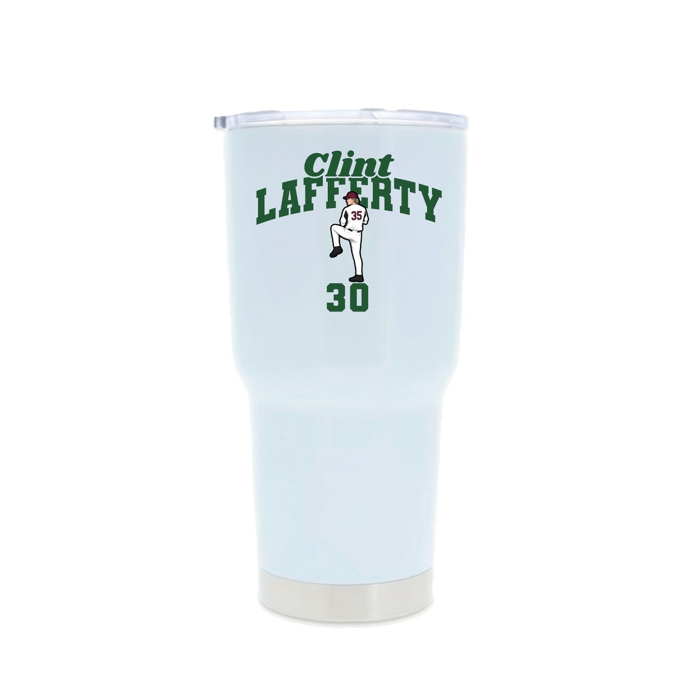 30oz Stainless Steel Tumbler — Signature Arch in White